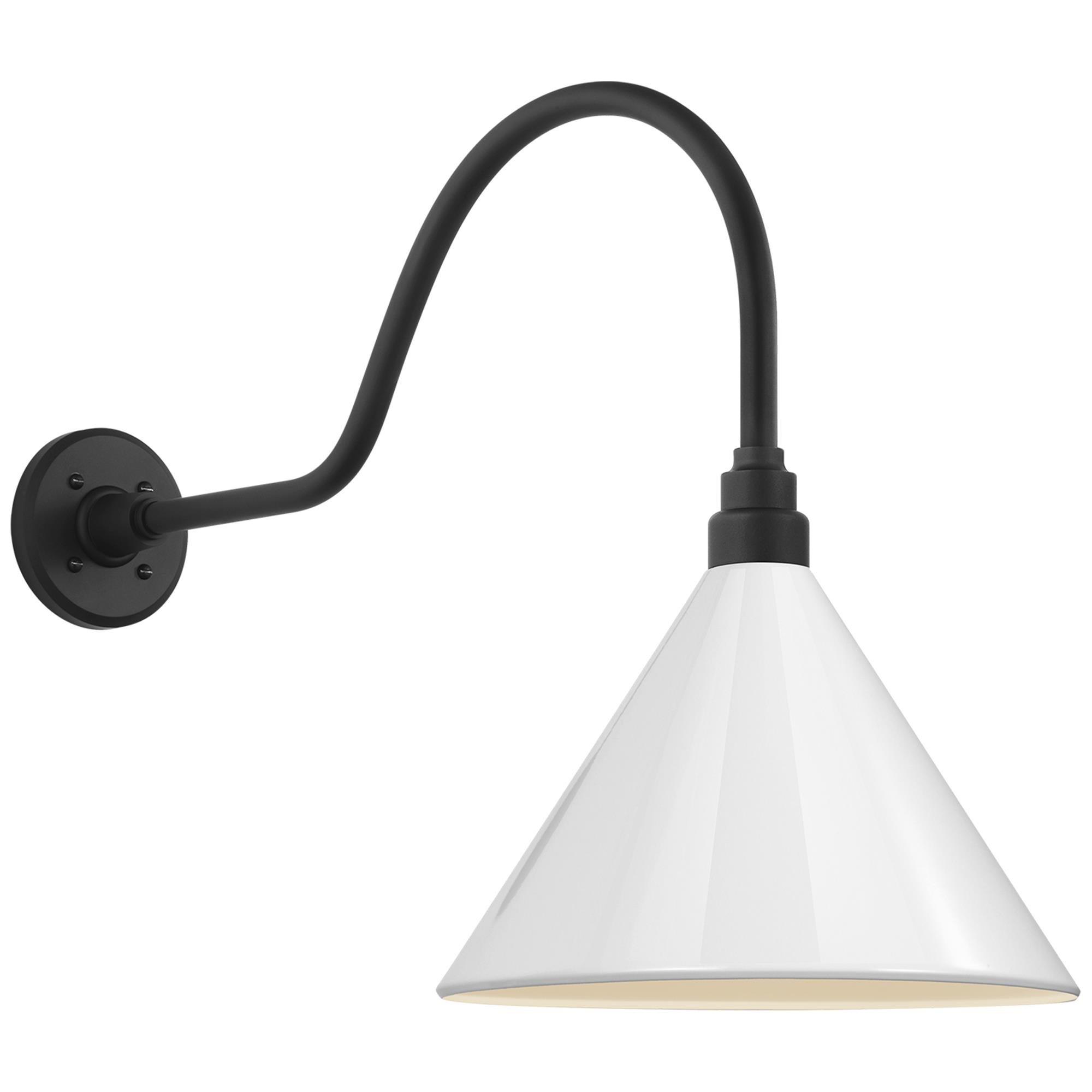 Shown in Matte Black finish and White shade