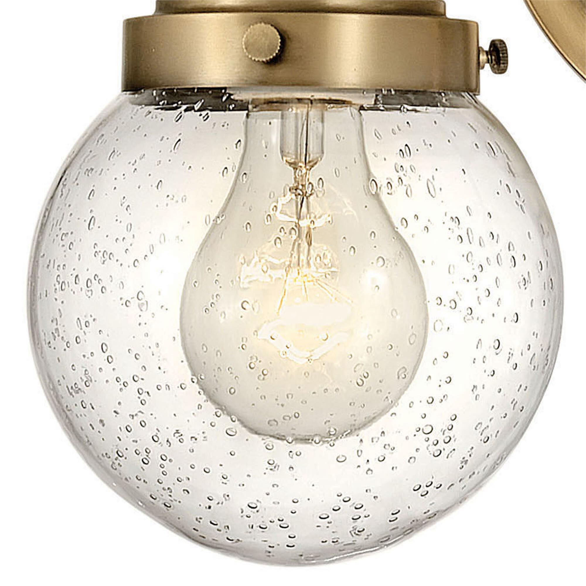 Shown in Heritage Brass finish and Clear glass