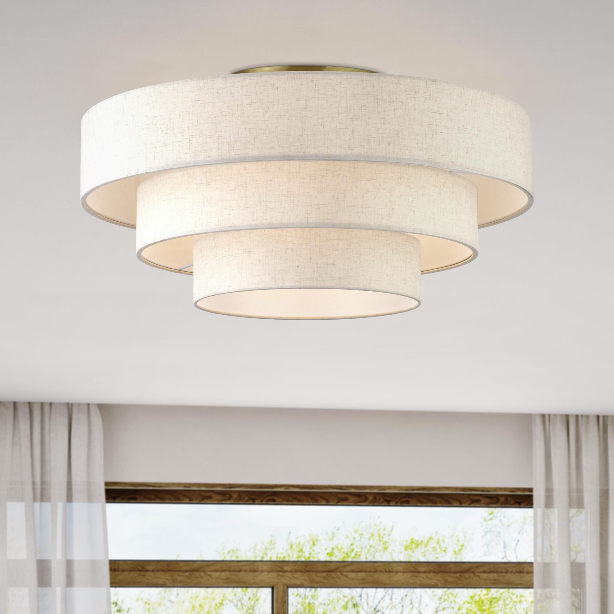 Manorwood 28 Inch Semi Flush Mount by Livex Lighting