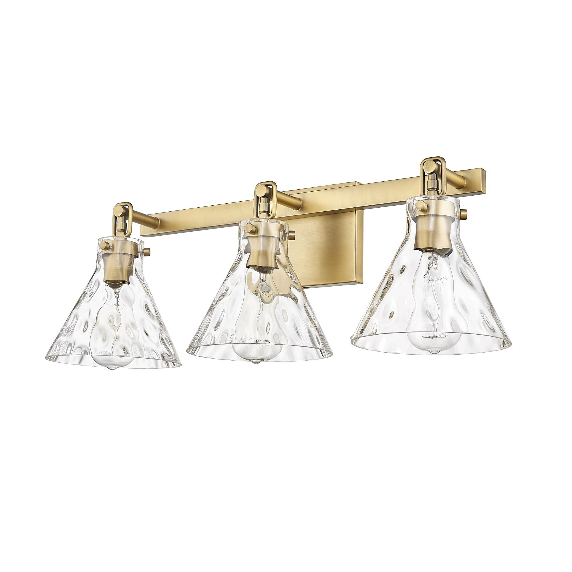 Shown in Vintage Brass finish and Clear Water glass