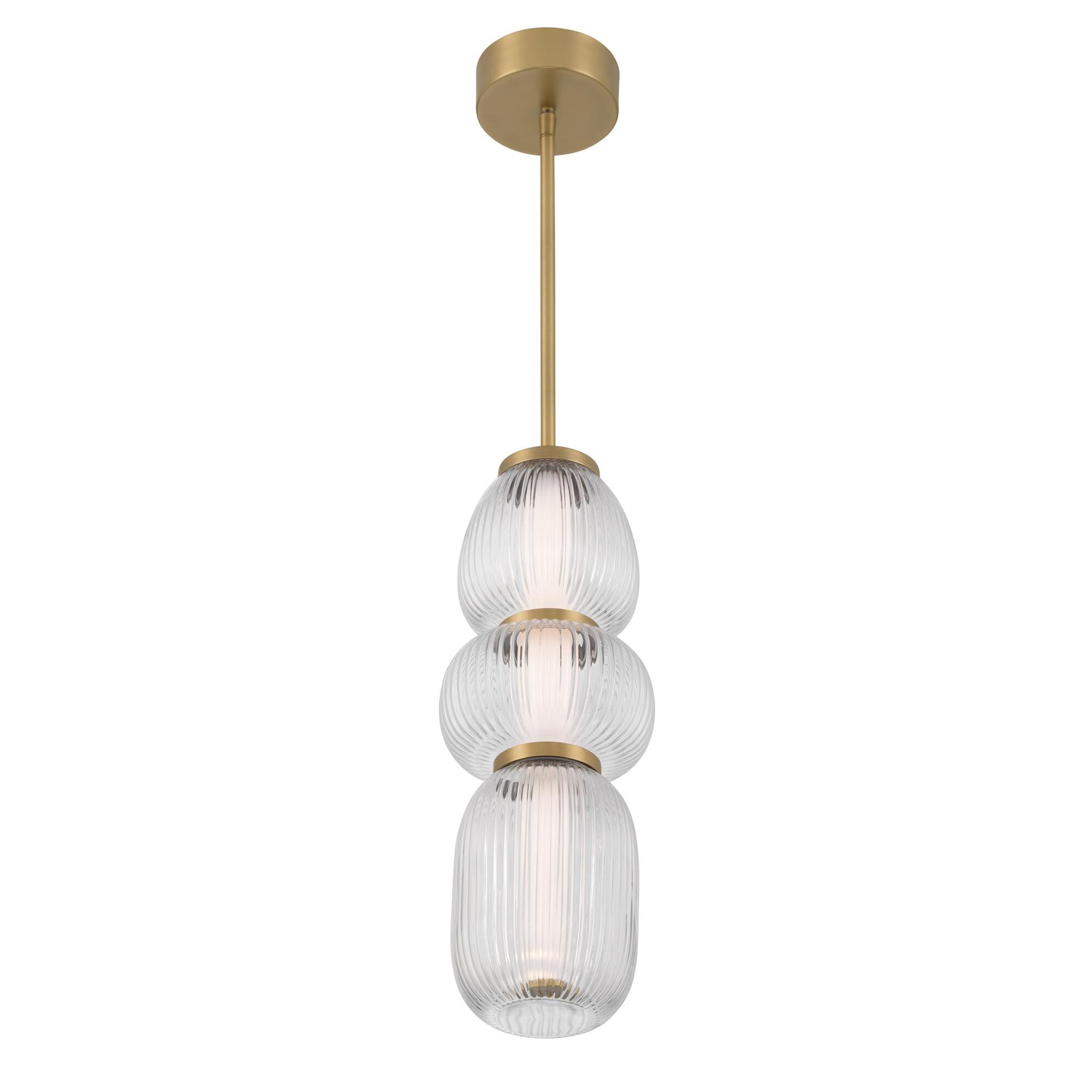 Shown in Legacy Brass finish and Clear Ribbed glass