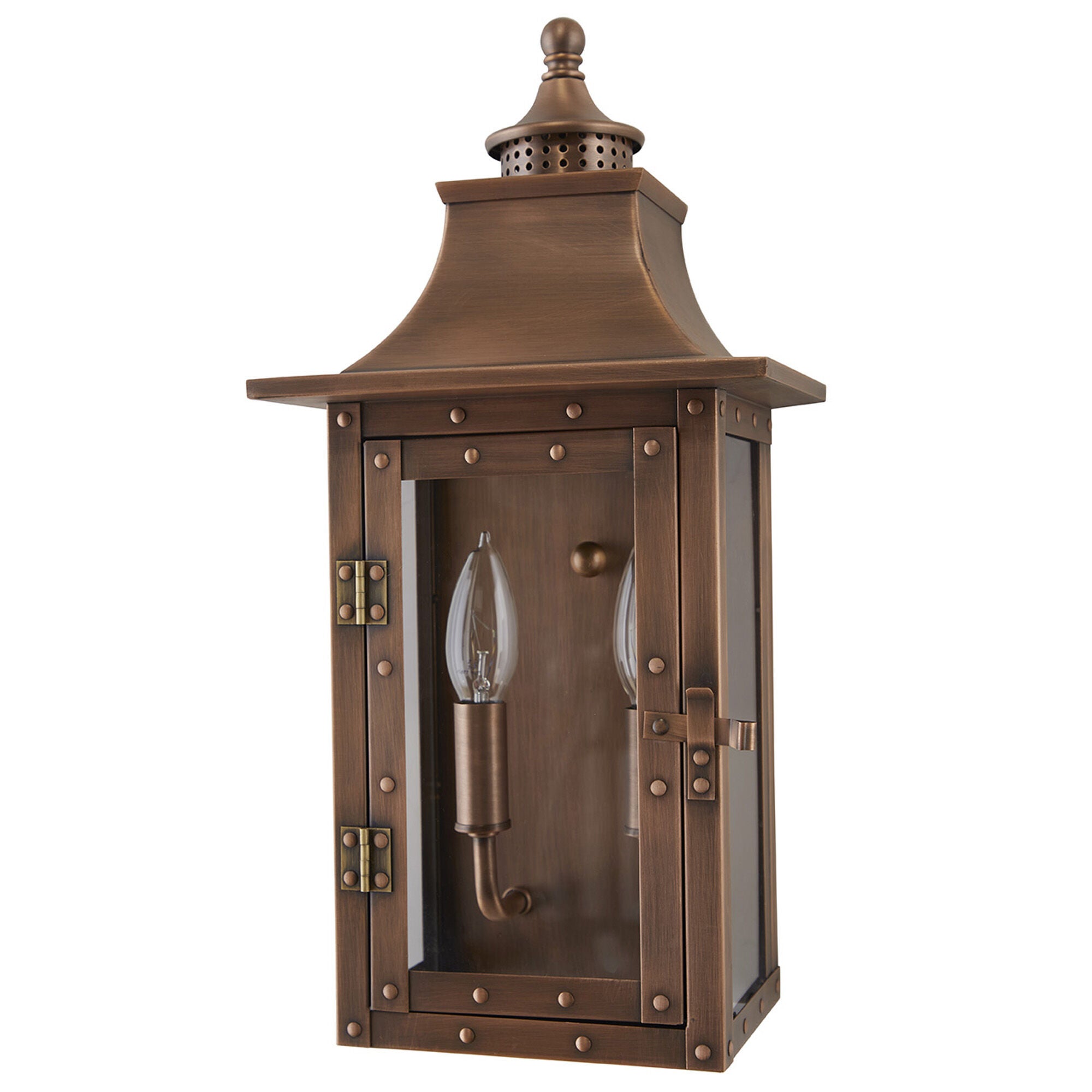 Shown in Copper Patina finish and Clear glass