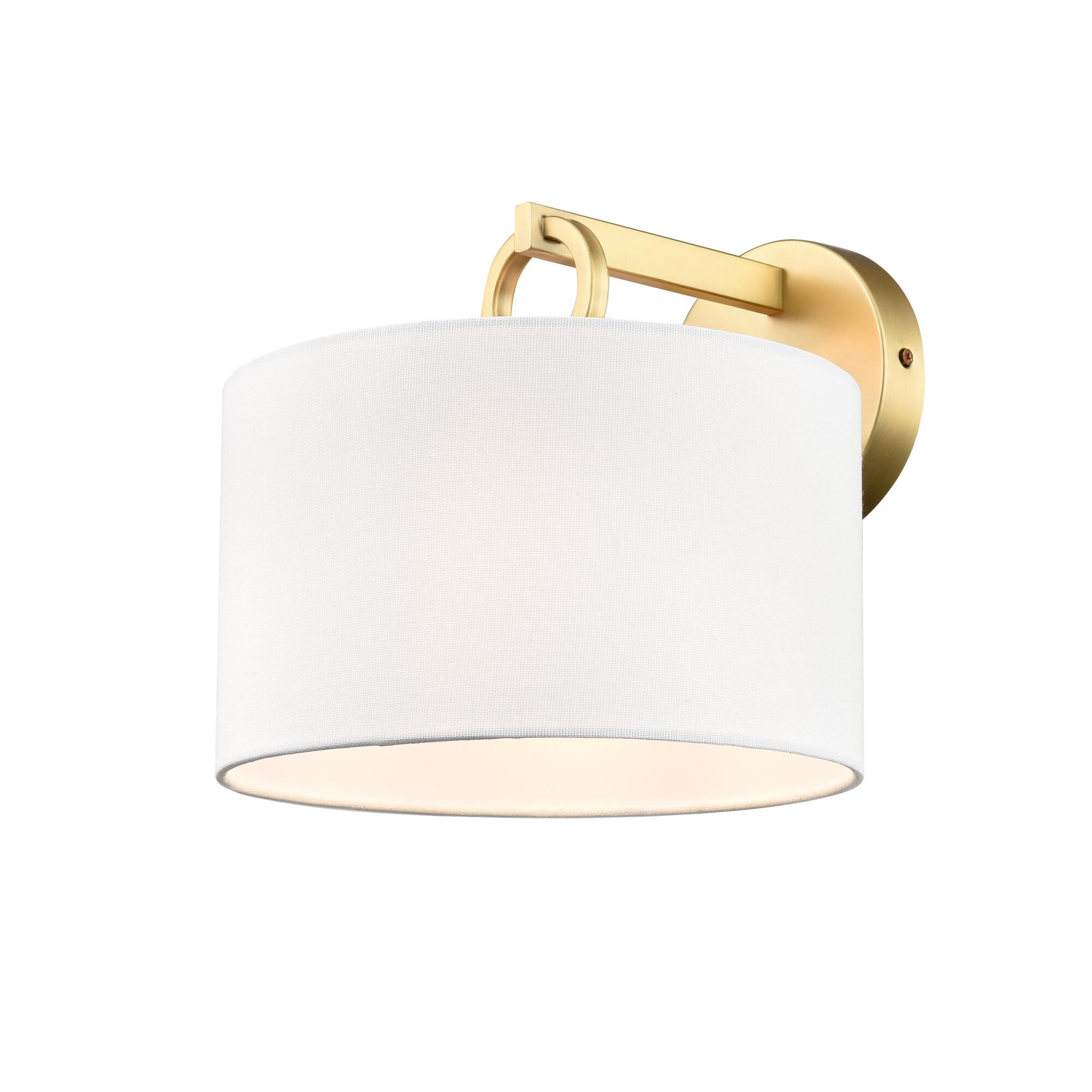 Shown in Vintage Brass finish and Linen shade