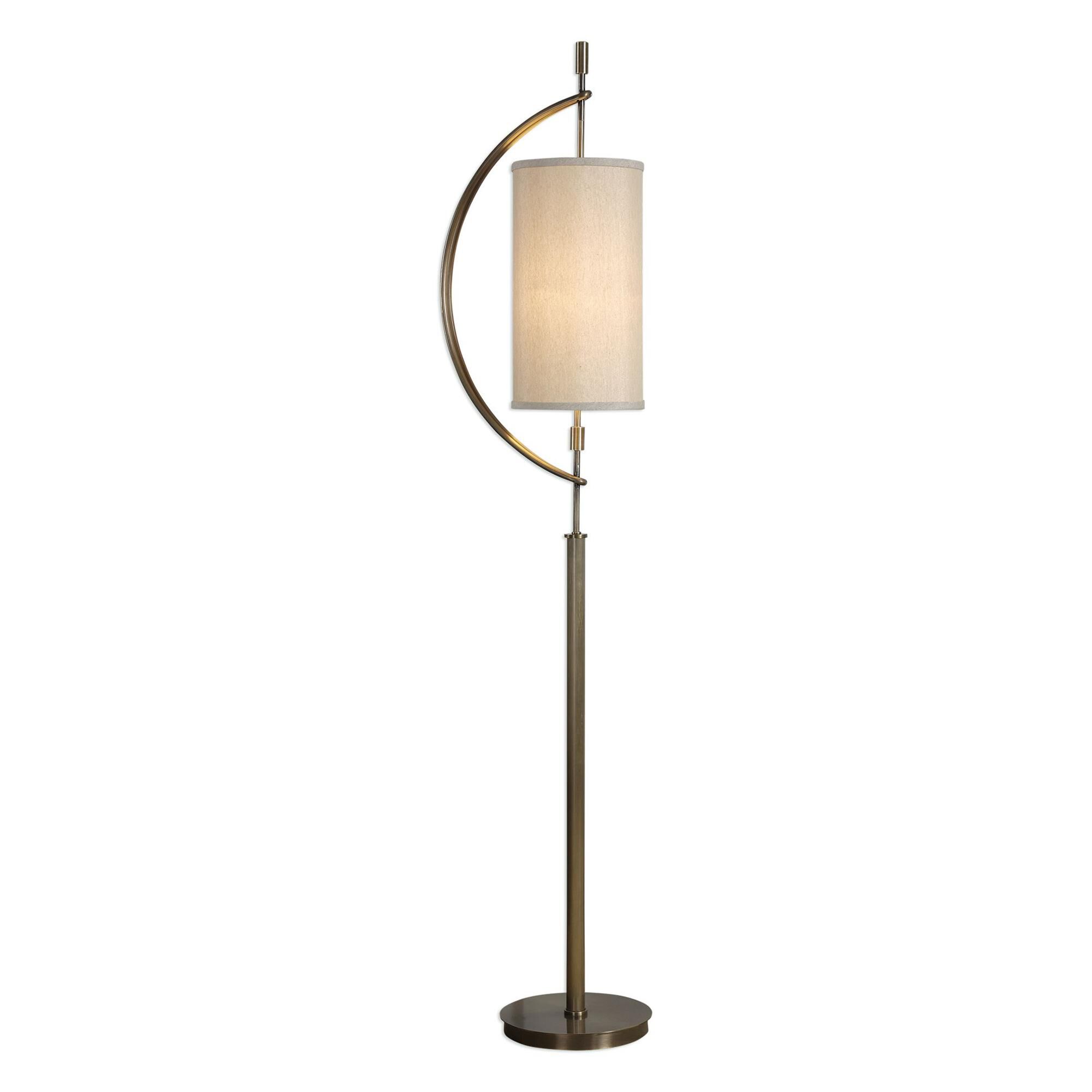 Shown in Antique Brass Plated finish and Light Beige Linen Hardback Fabric shade