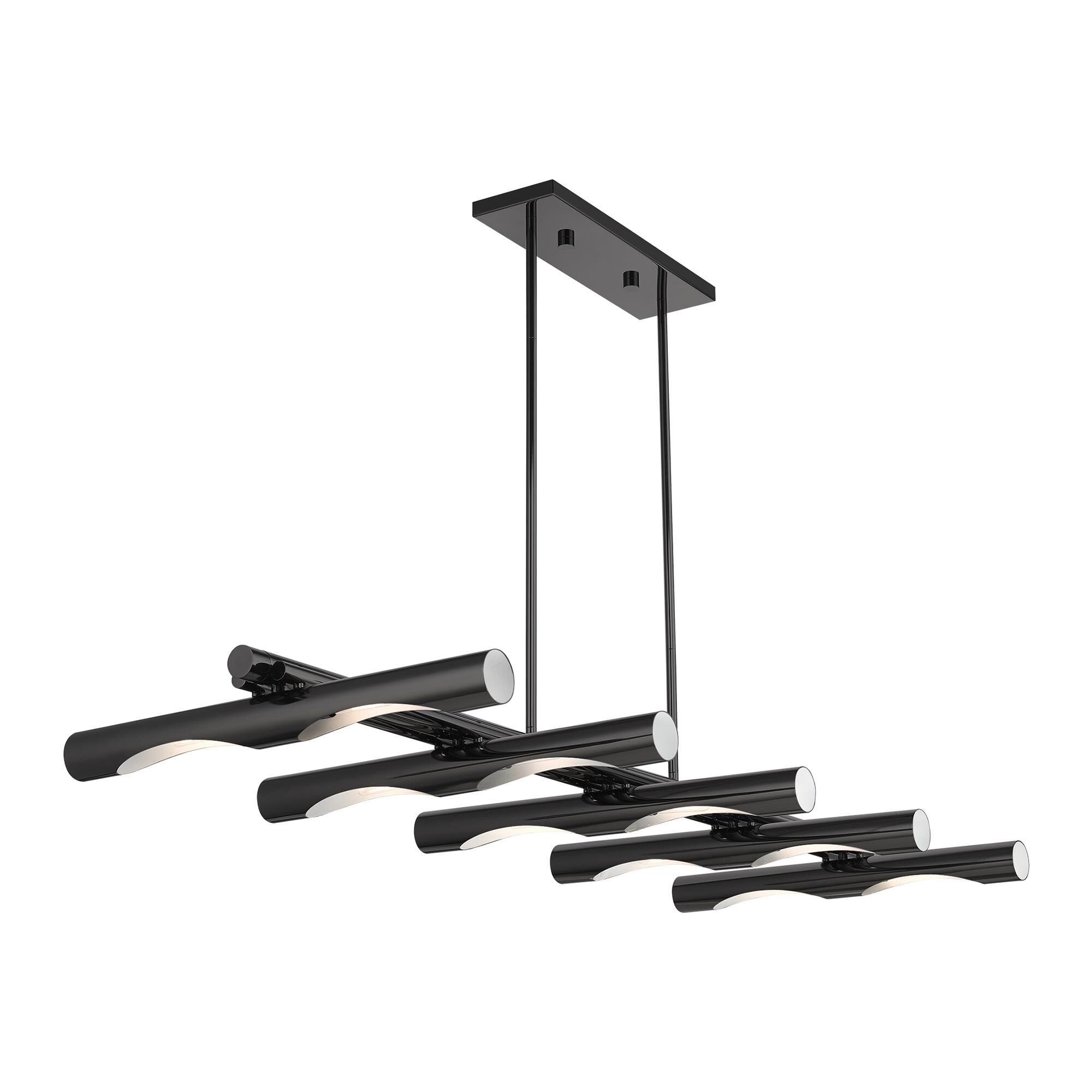 Shown in Black Chrome finish and Hand Welded Black Chrome shade