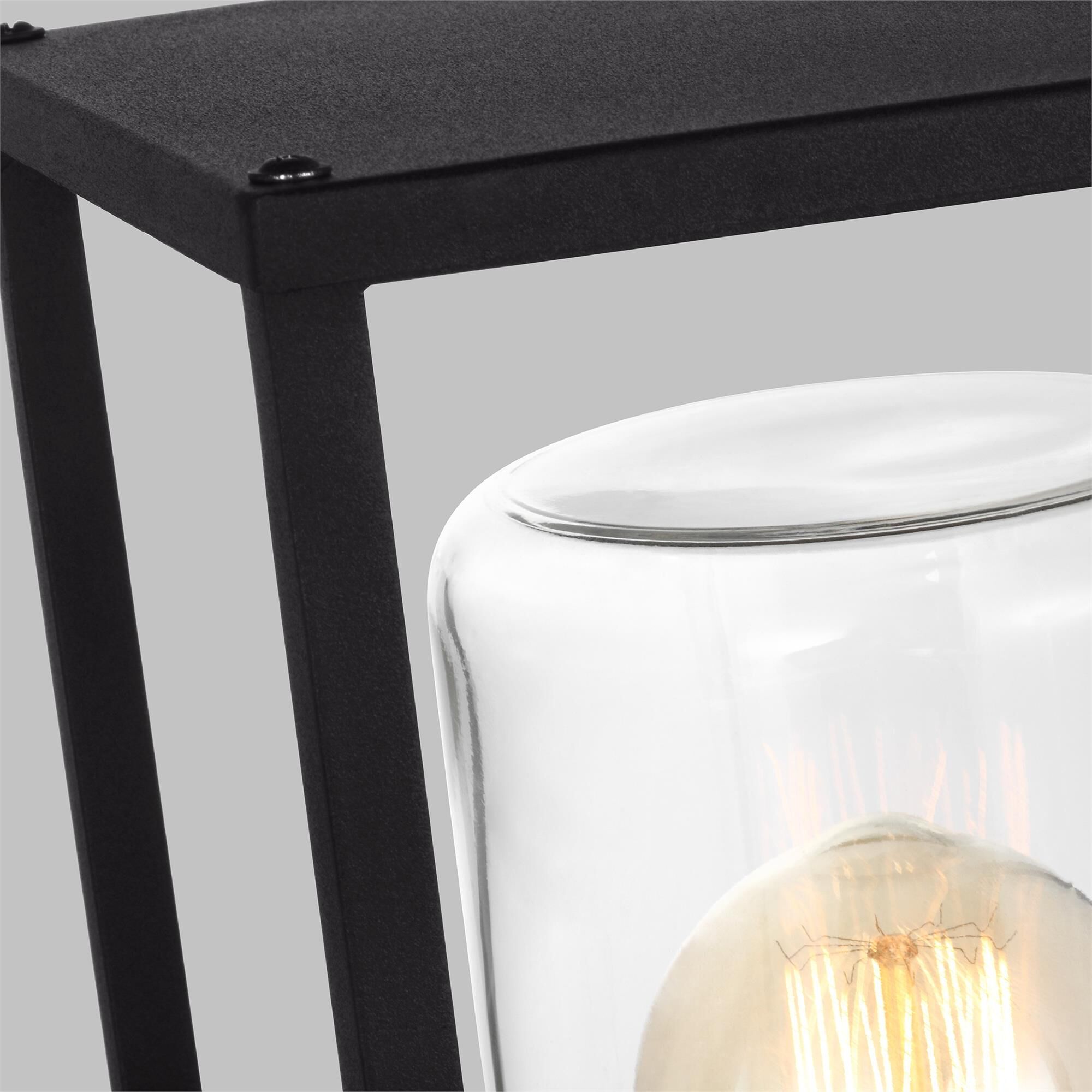 Shown in Black finish and Clear glass and Clear Glass shade