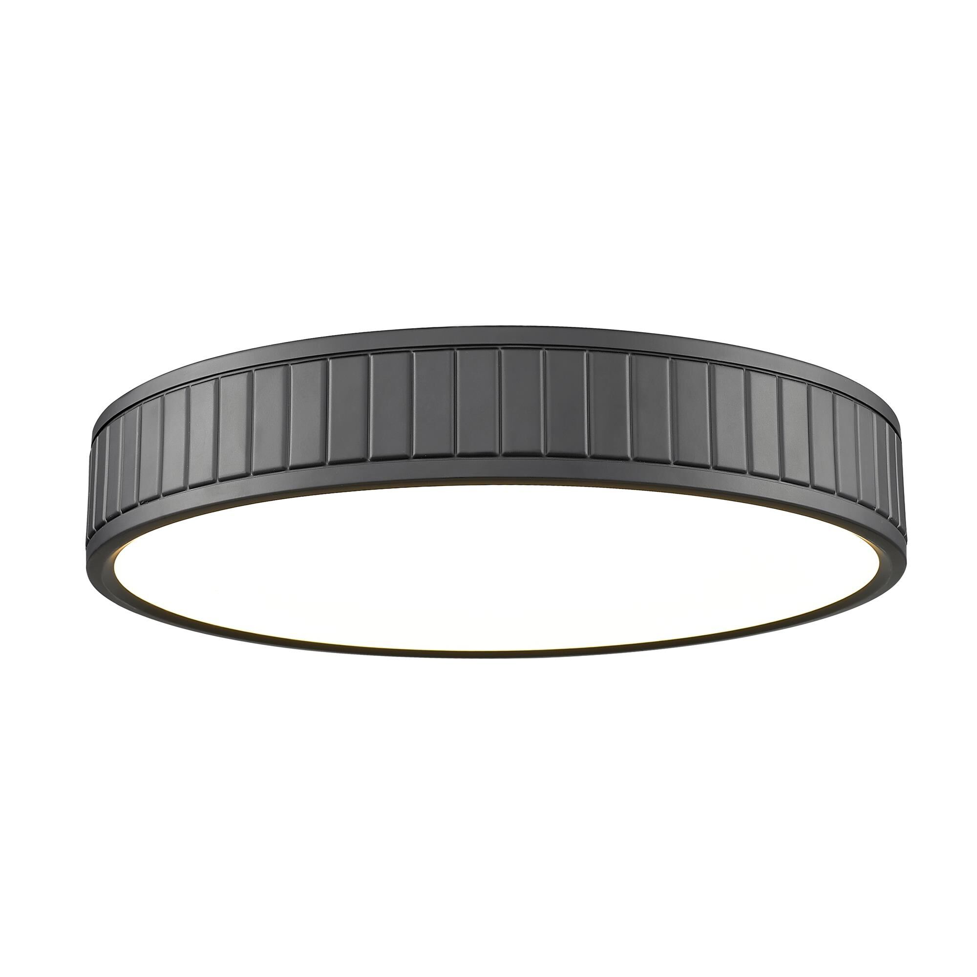 Shown in Matte Black finish and Frosted glass and Frosted shade