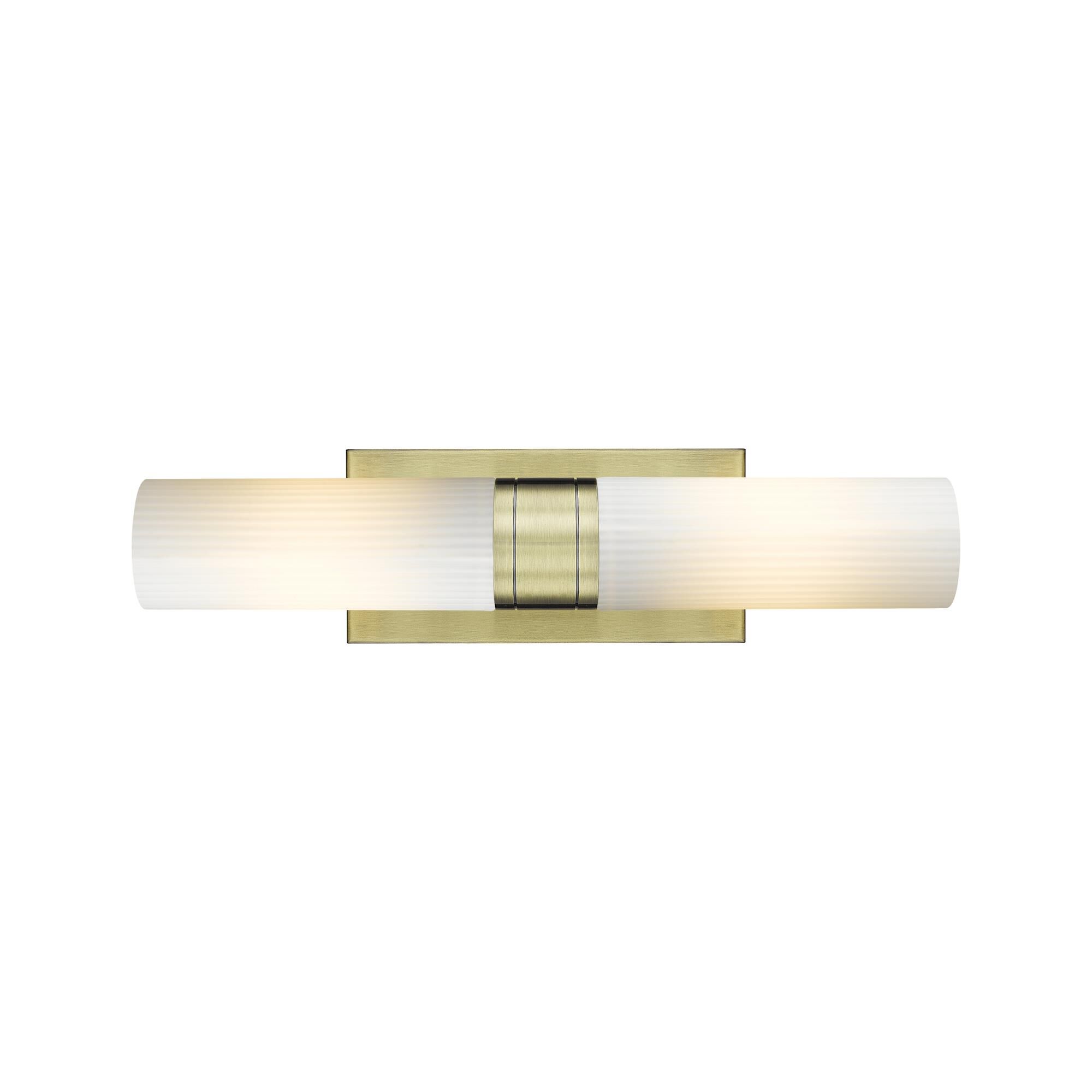 Shown in Antique Brass finish and Striped White glass