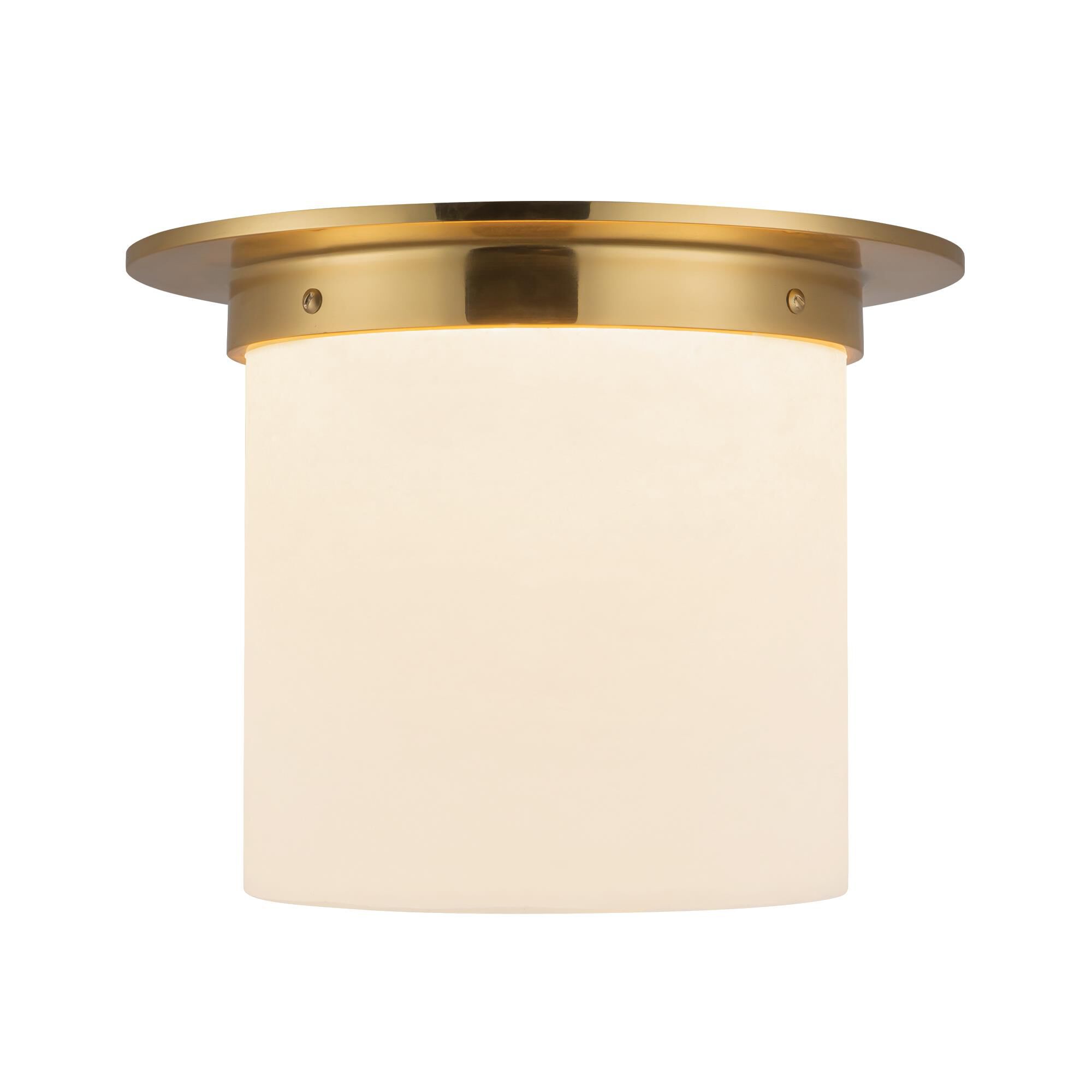 Shown in Patina Brass finish and Alabaster glass