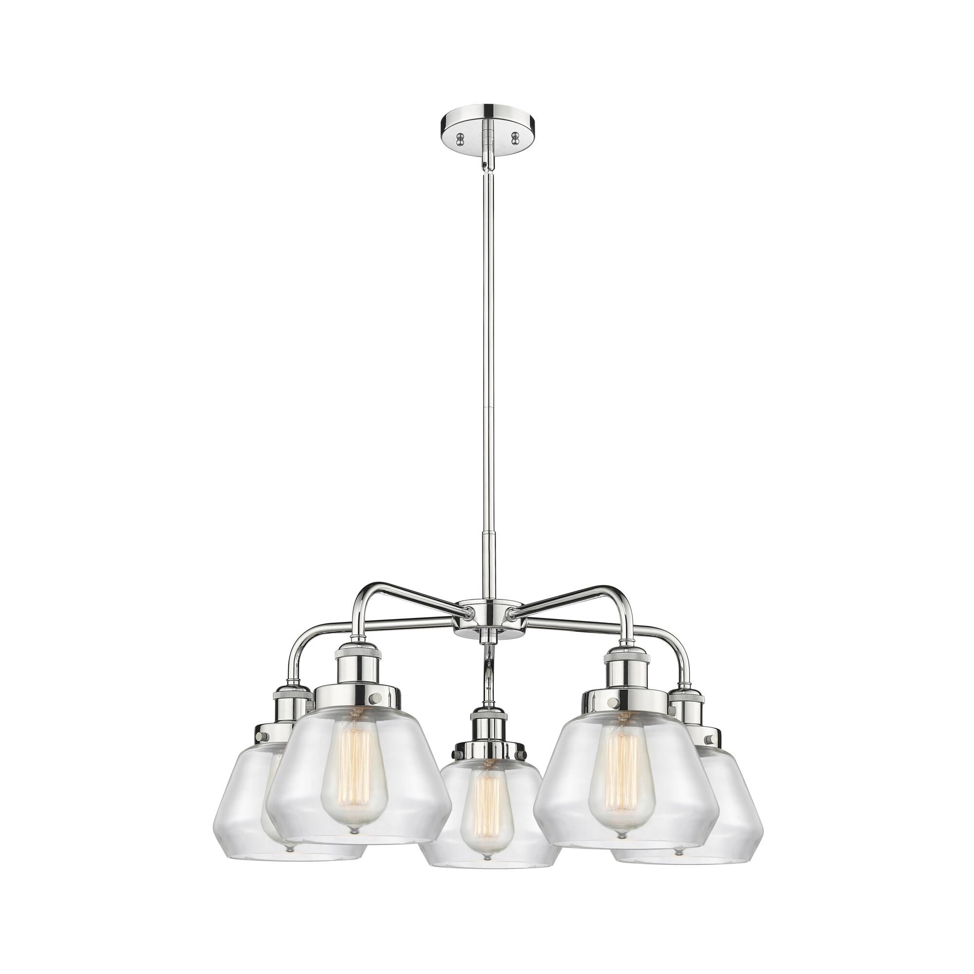 Shown in Polished Chrome finish and Clear glass