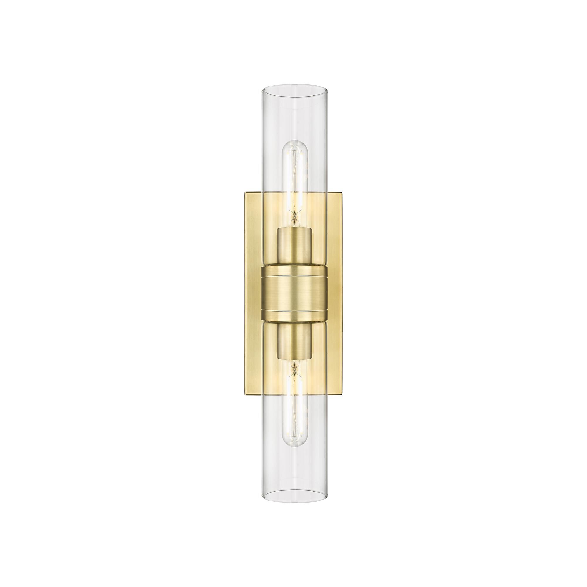 Shown in Satin Gold finish and Clear glass
