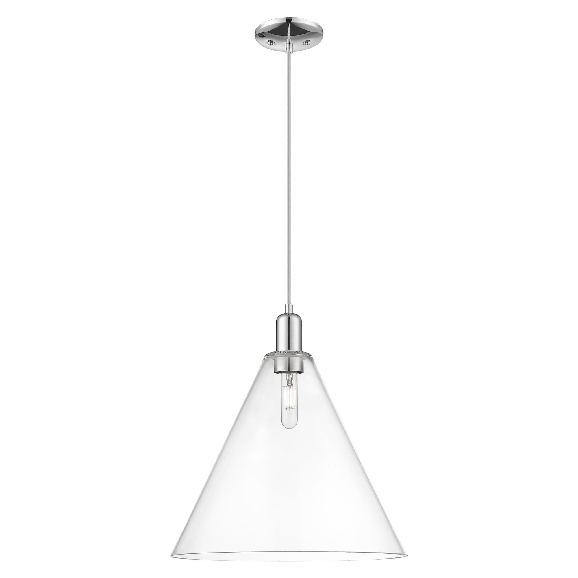 Shown in Polished Chrome finish and Clear glass