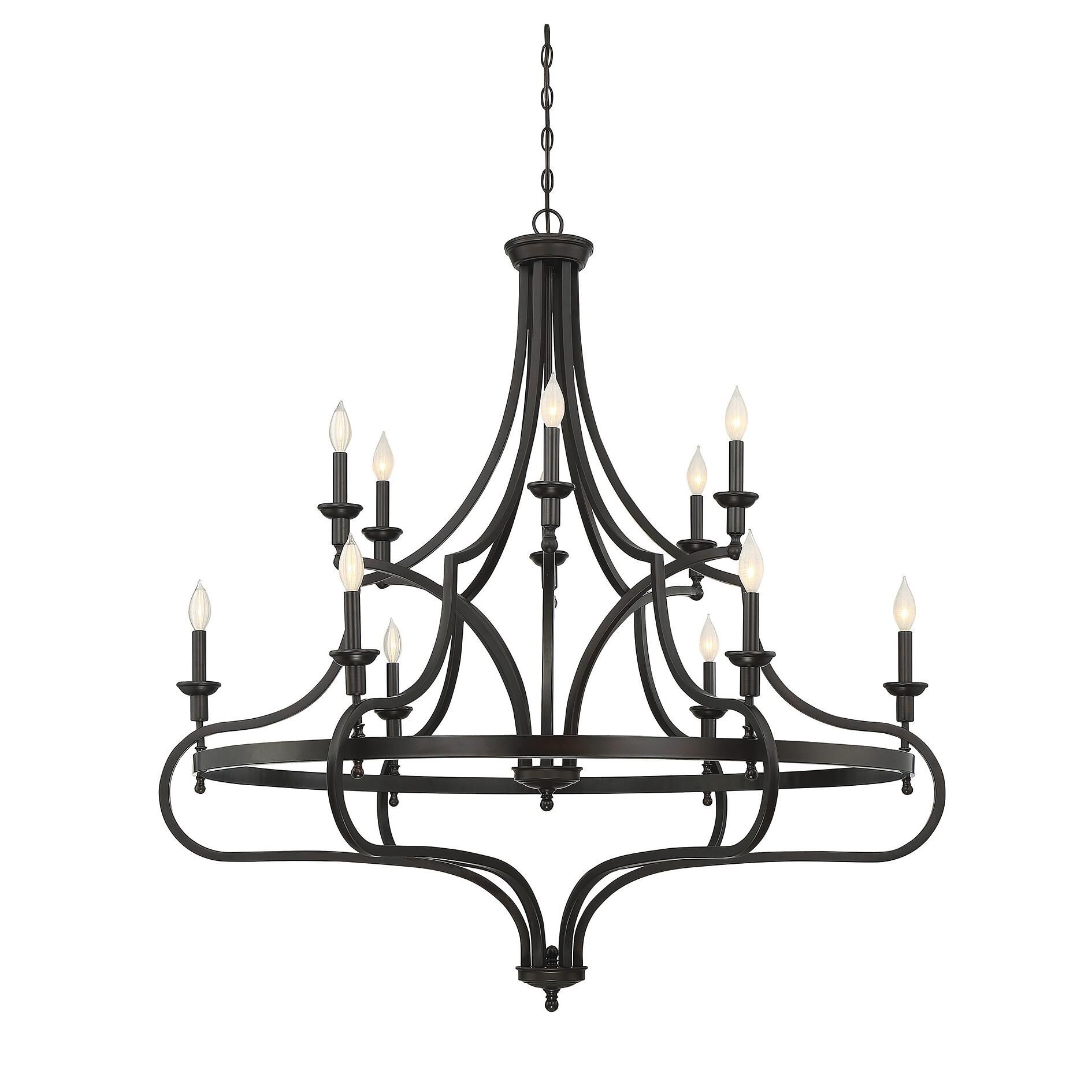 Sheilds 48 Inch 12 Light Chandelier by Savoy House