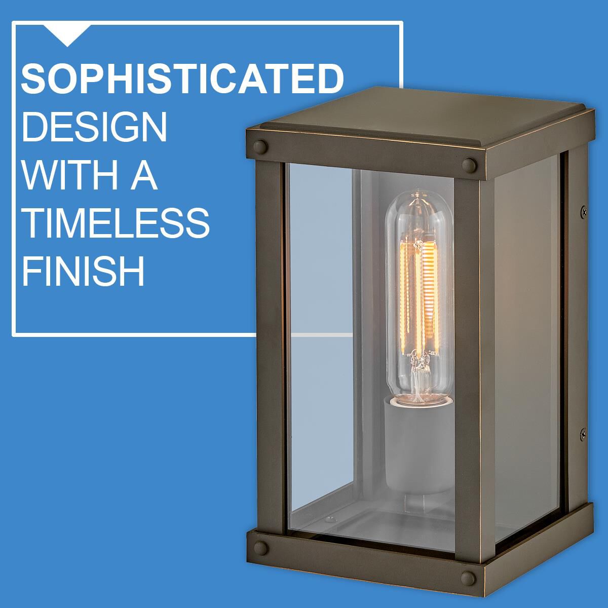 Shown in Oil Rubbed Bronze finish and Clear glass