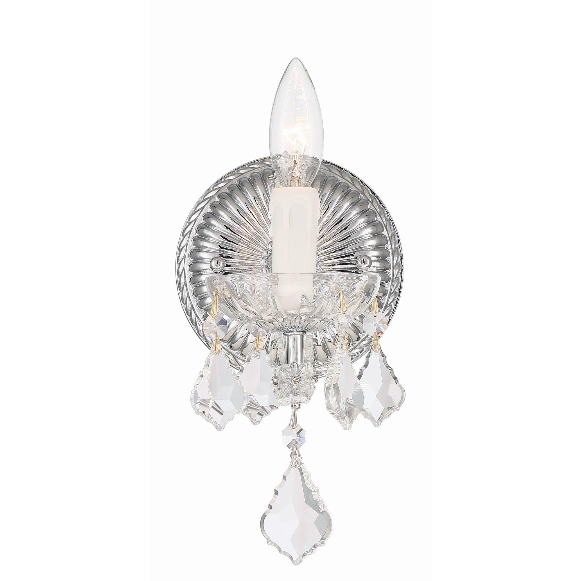 Shown in Polished Chrome finish and Clear Hand Cut crystal