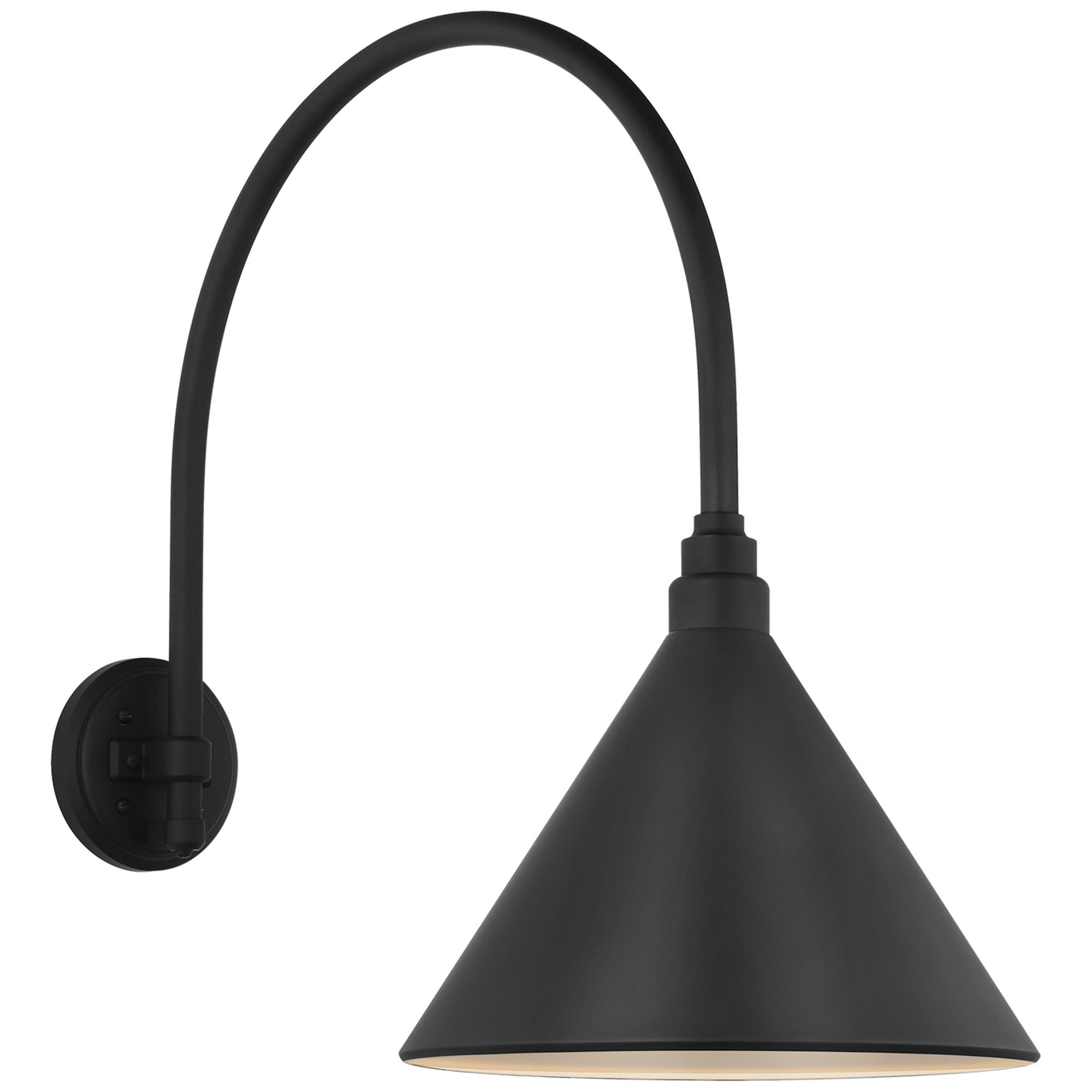 Shown in Matte Black finish and Black shade