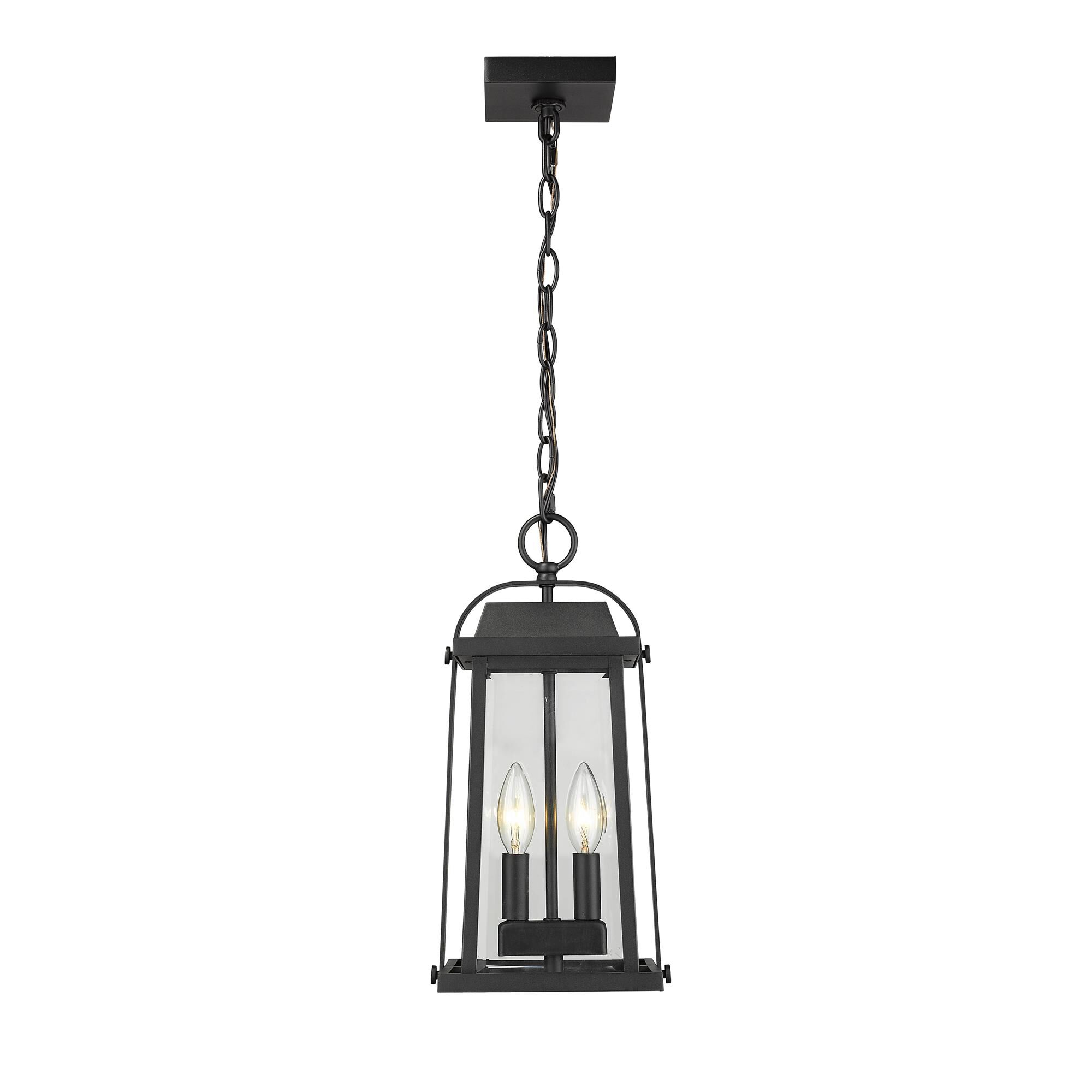 Shown in Black finish and Glass shade