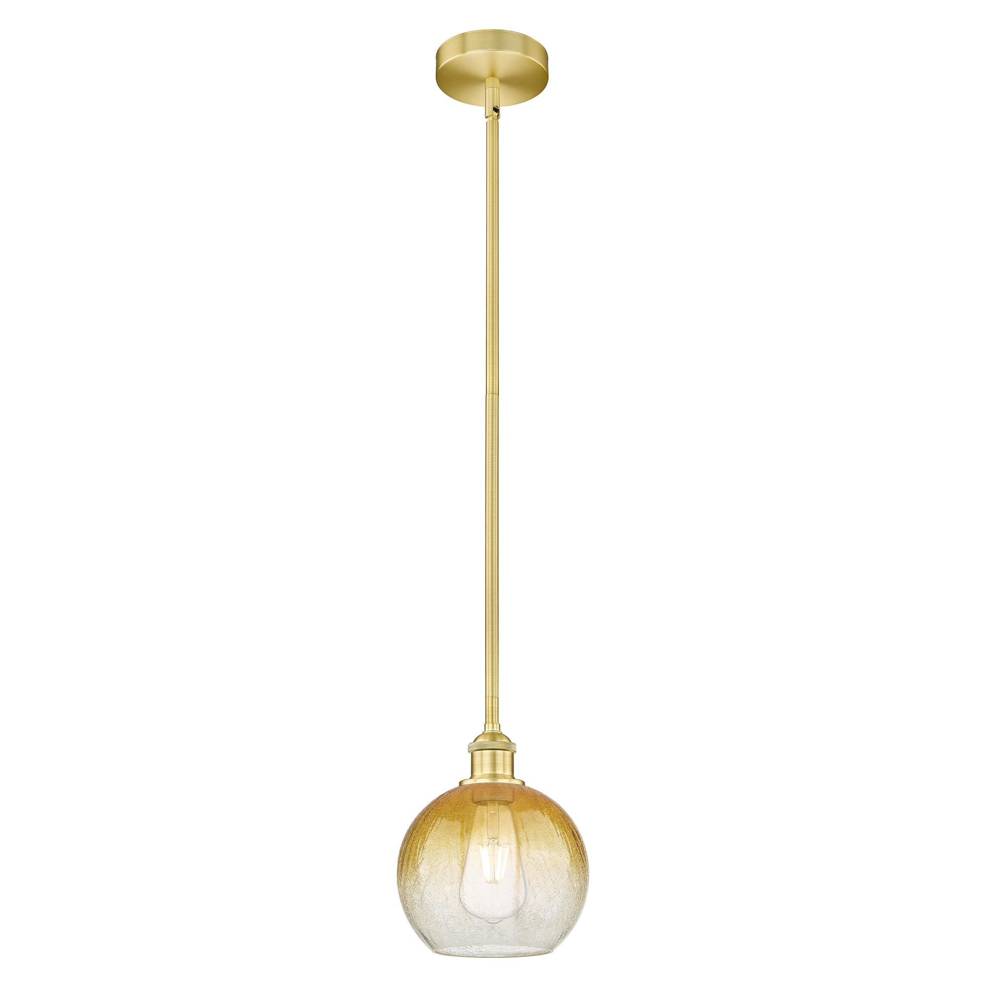 Shown in Satin Gold finish and Amber glass
