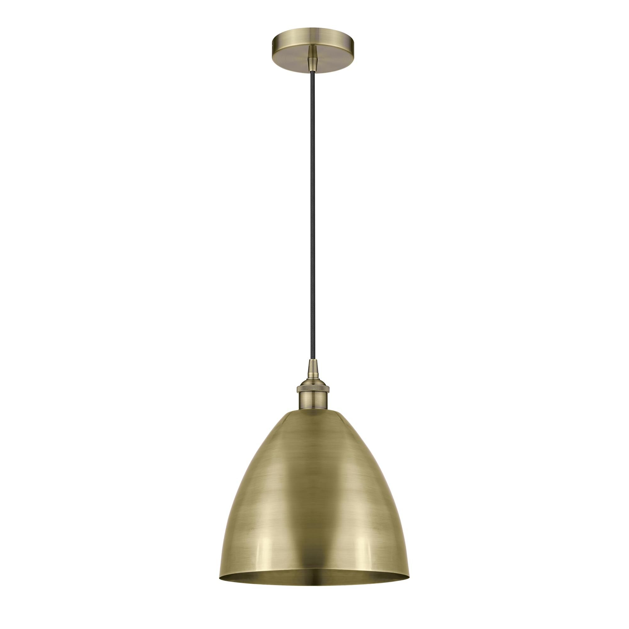 Shown in Antique Brass finish and Antique Brass Edison Dome shade