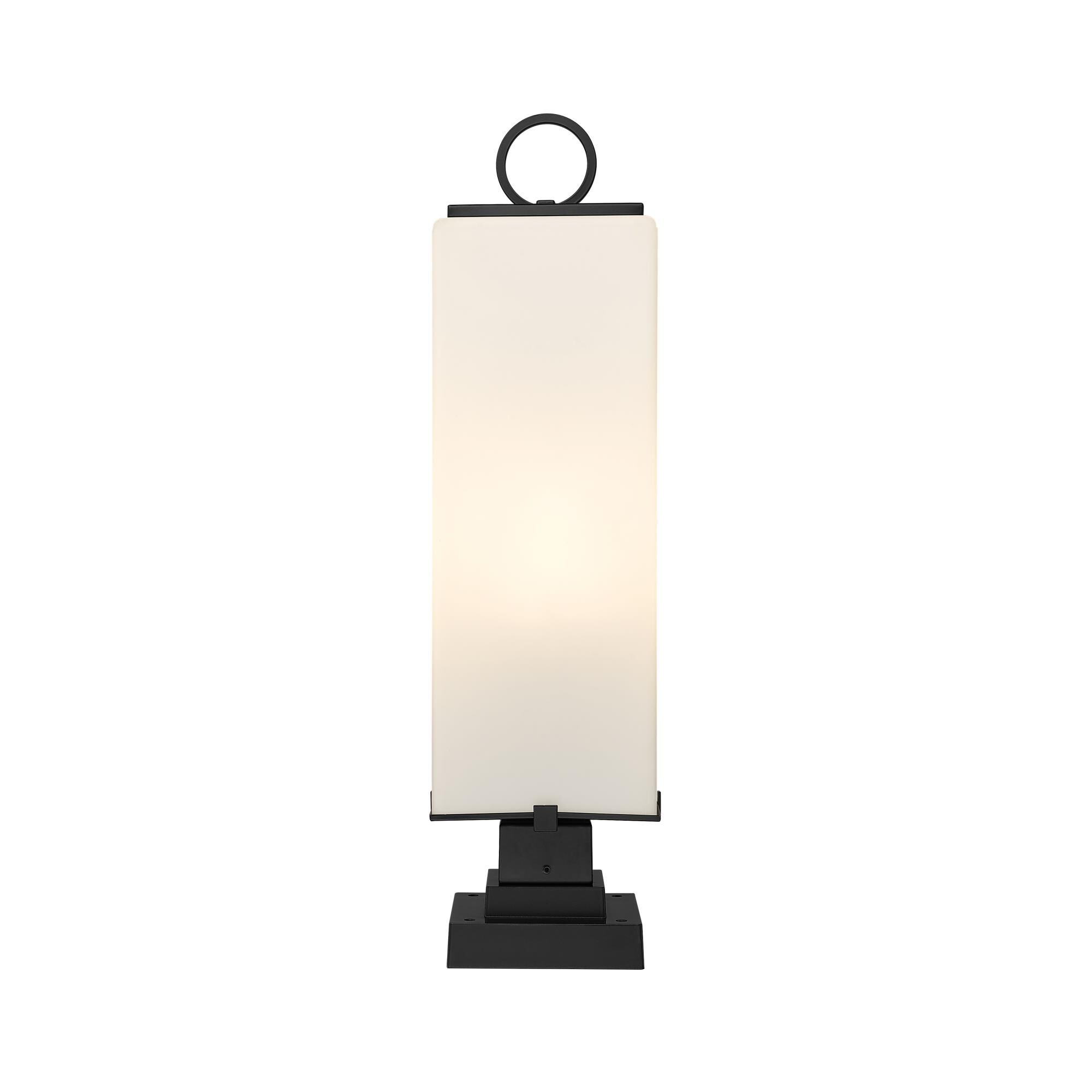 Shown in Black finish and Glass shade