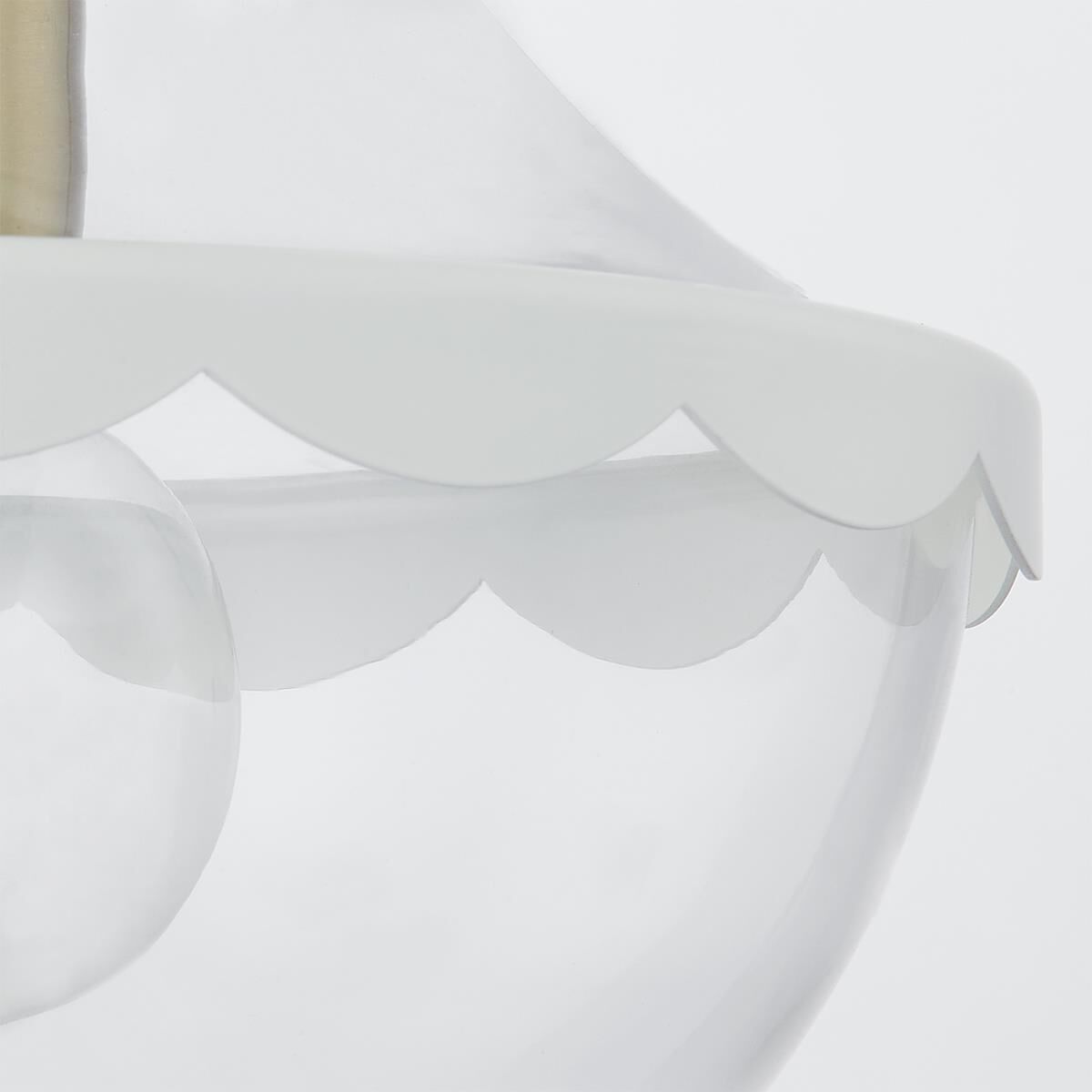 Shown in Aged Brass finish and Clear glass