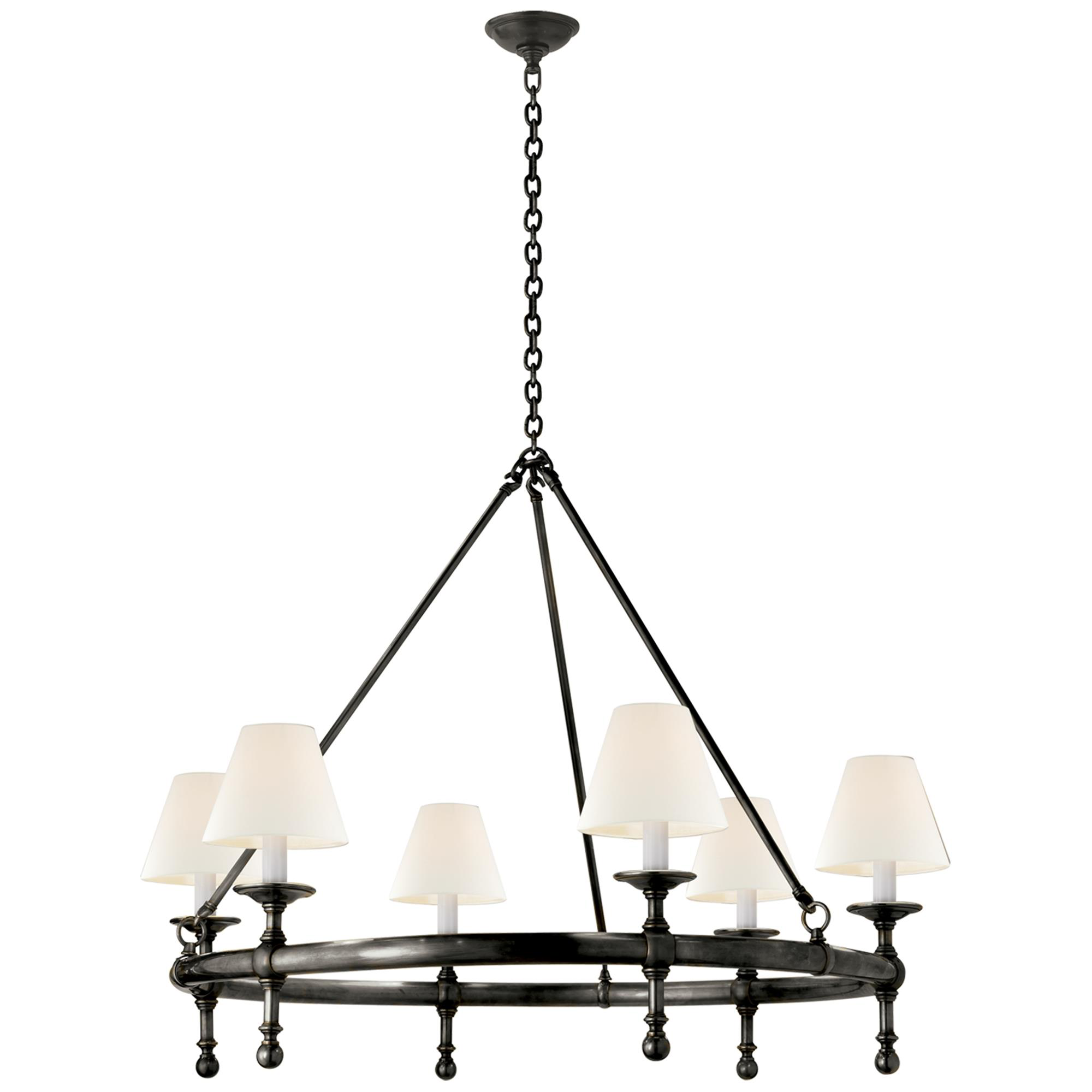 Shown in Bronze finish and Linen shade