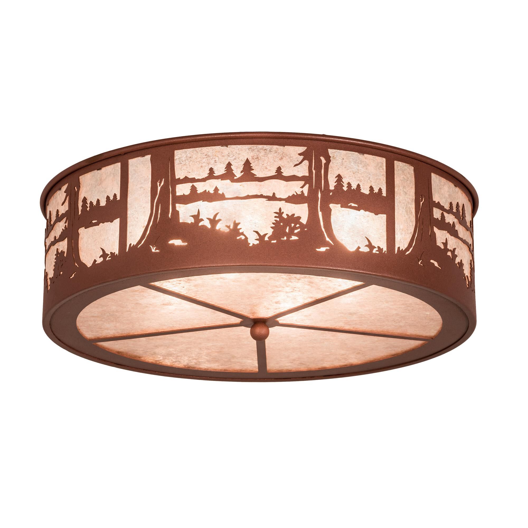 Shown in Rust Finish finish and Silver Mica glass