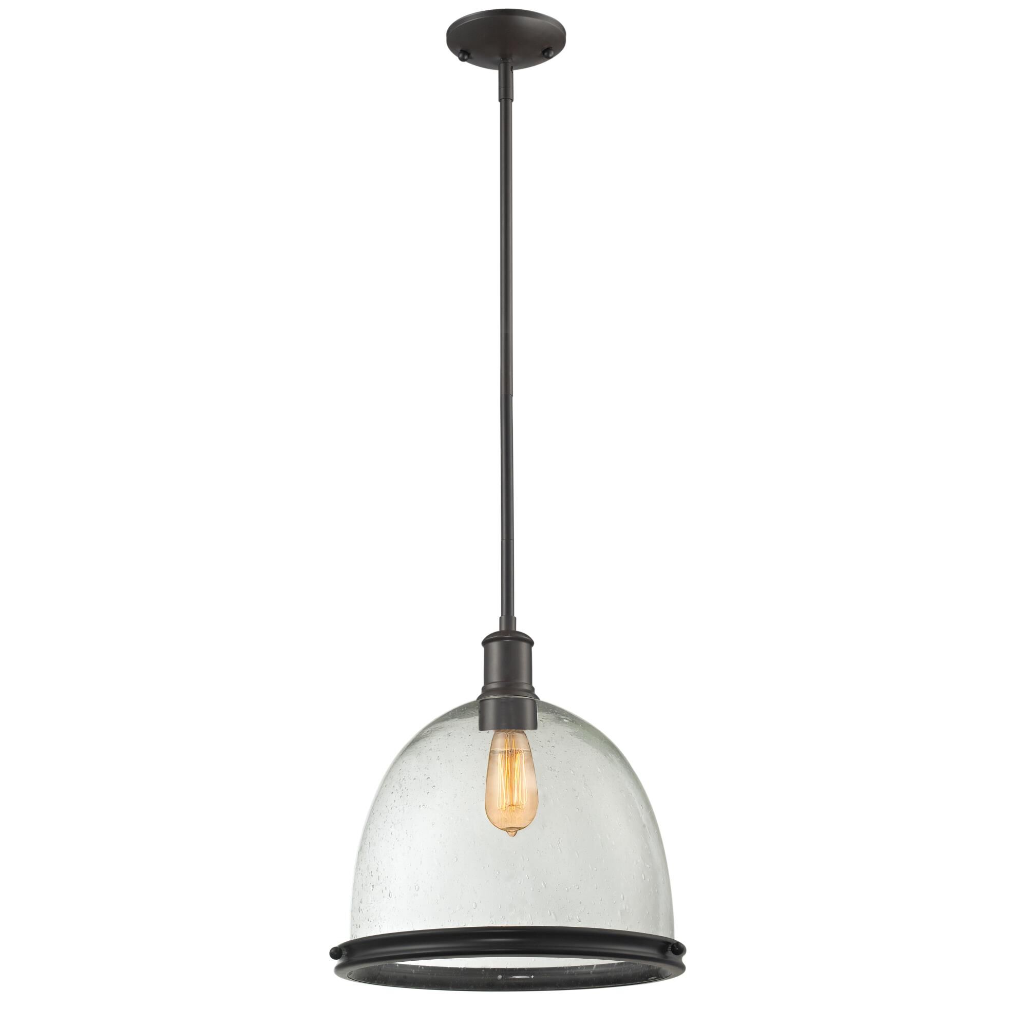 Shown in Bronze finish and Glass shade