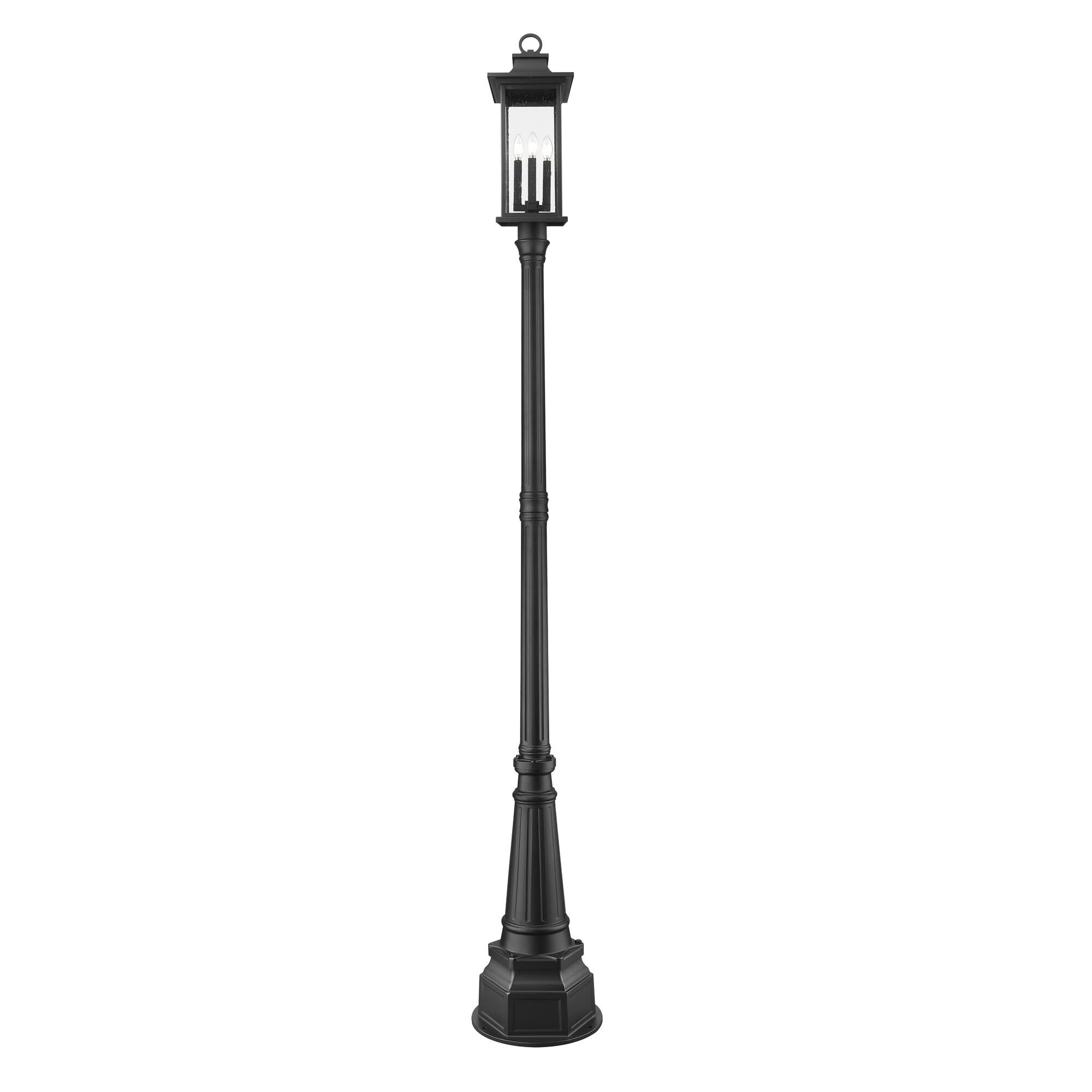 Shown in Black finish and Clear Seedy glass and Clear Seedy shade