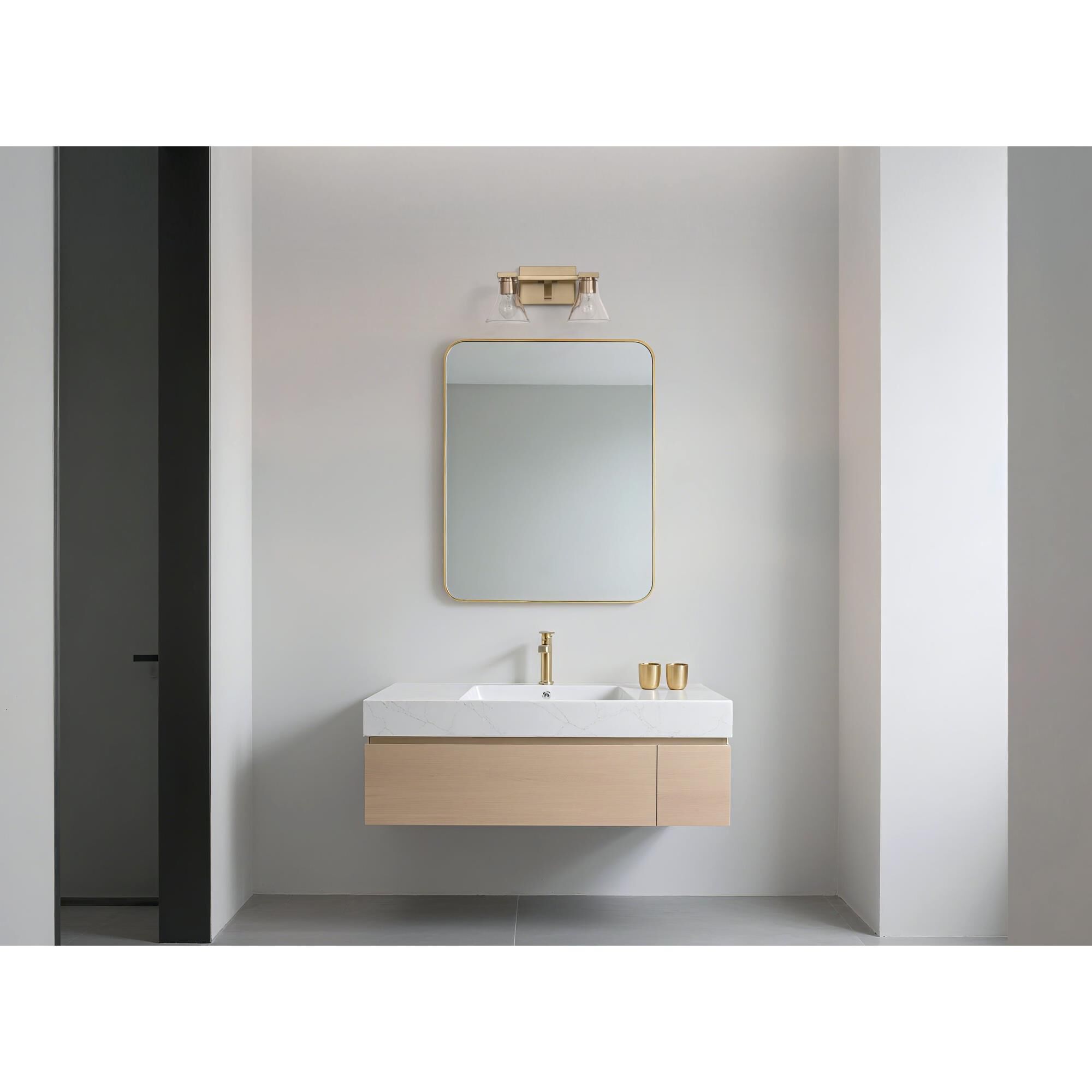 Shown in Champagne Gold finish and Clear glass