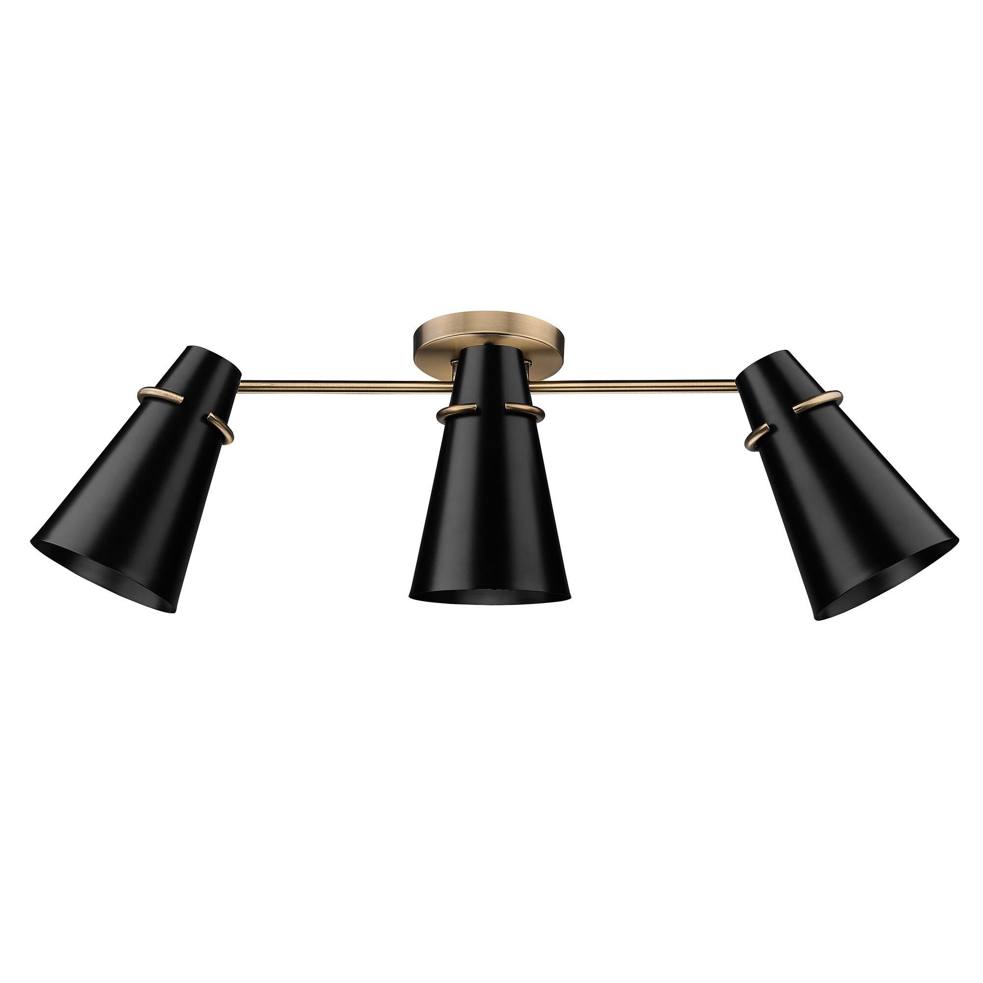 Reeva 29 Inch 3 Light Semi Flush Mount by Golden Lighting