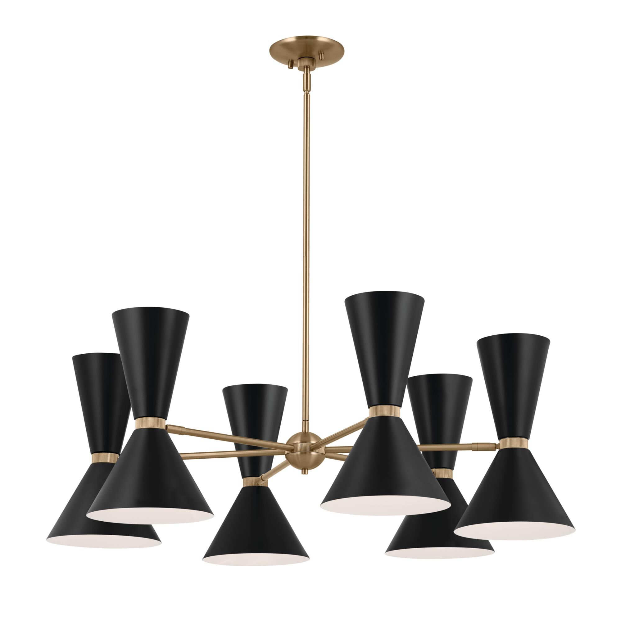 Shown in Champagne Bronze with Black finish and Metal and Cone shade
