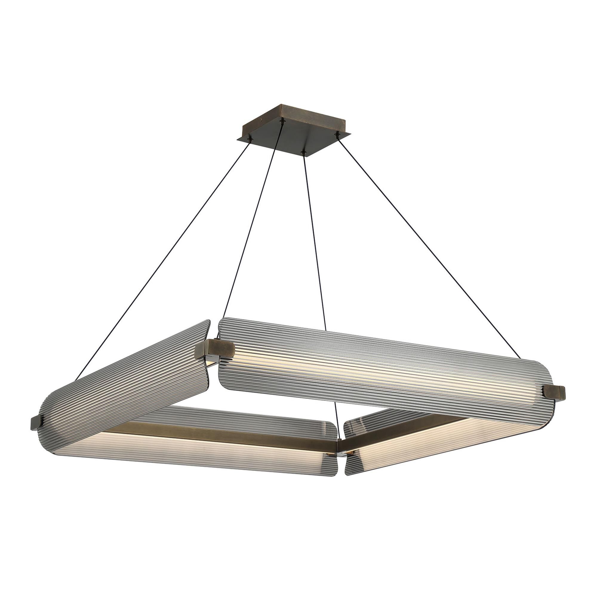 Shown in Weathered Brass finish and Smoked glass