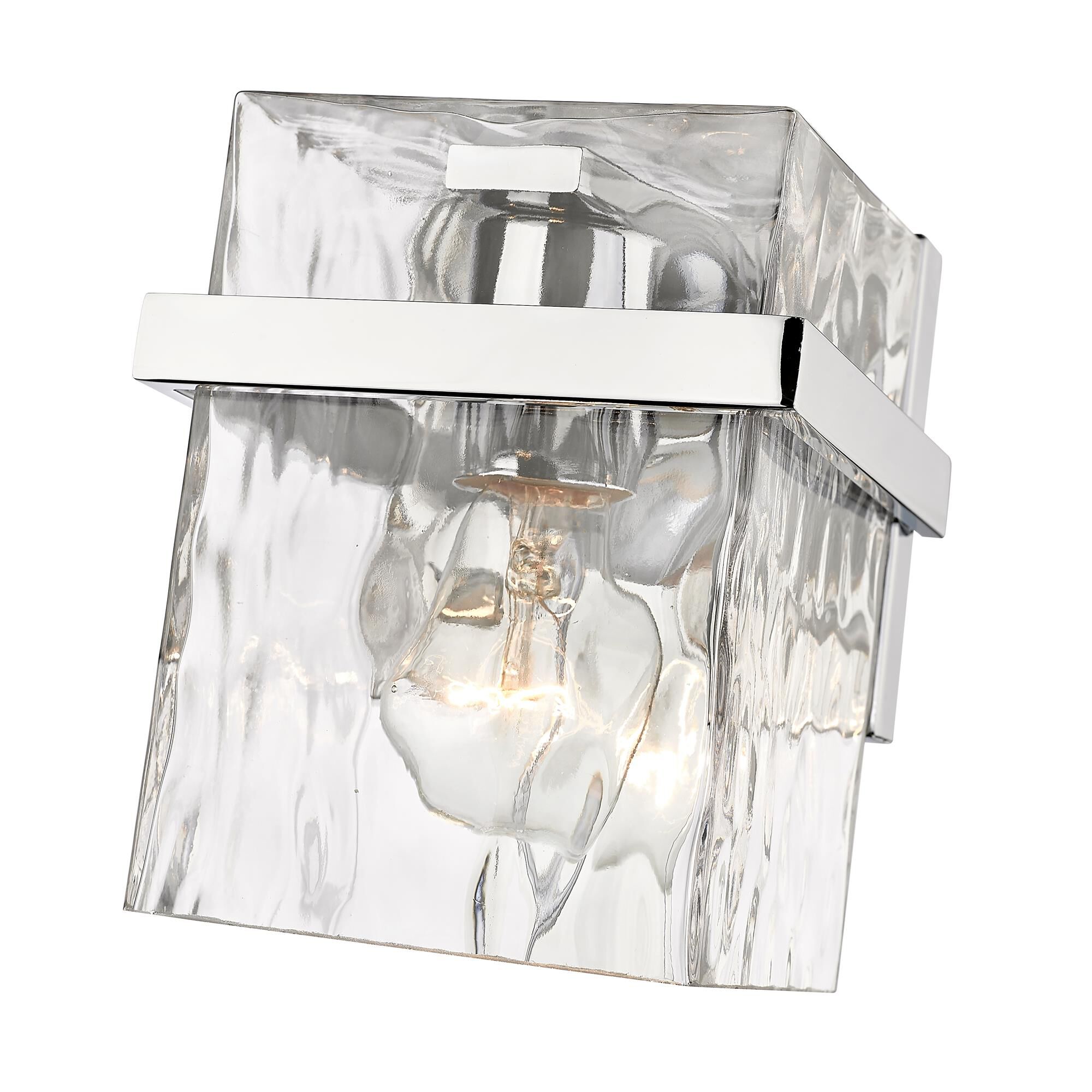 Shown in Chrome finish and Glass shade