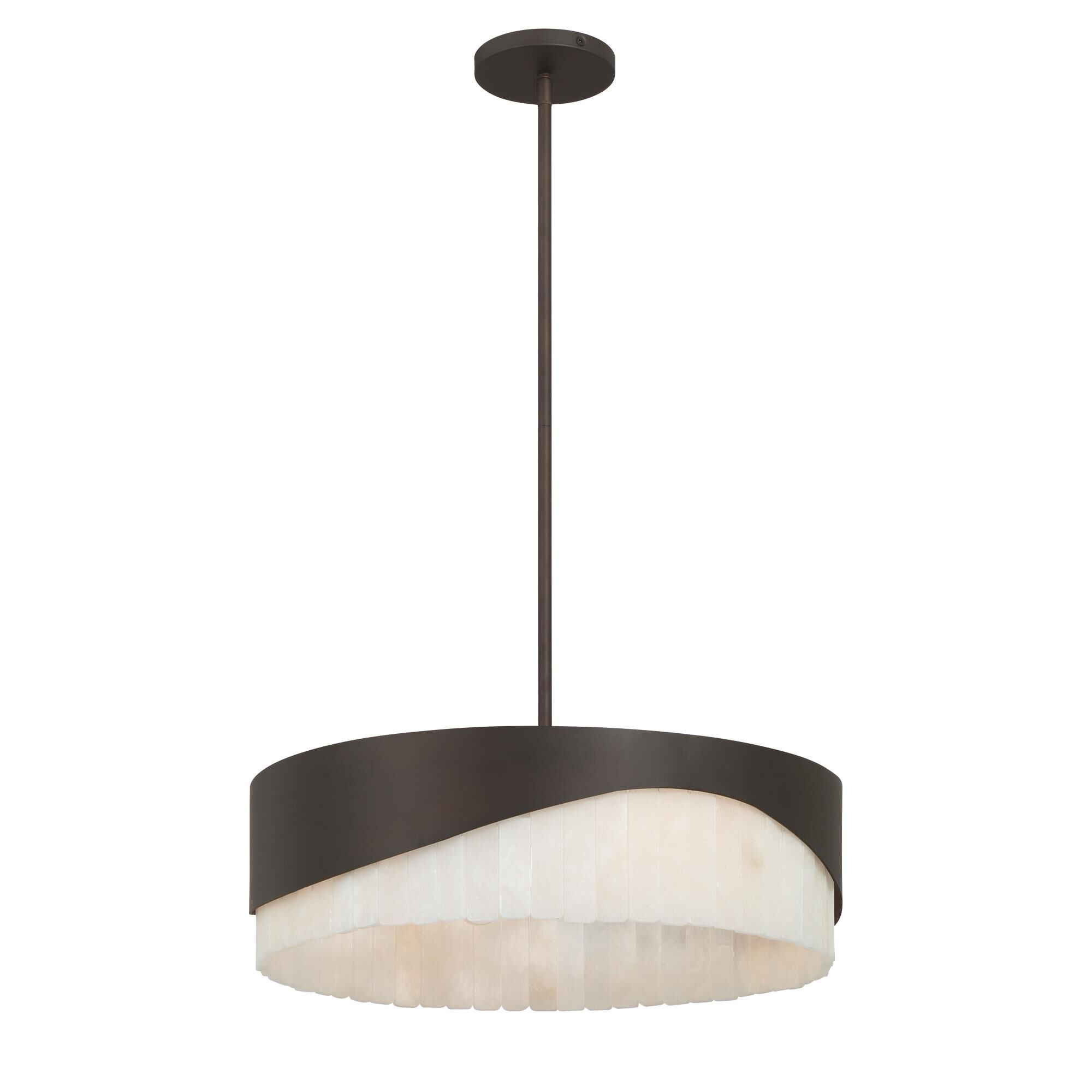 Shown in Dark Bronze finish and White glass and Alabaster Stone shade