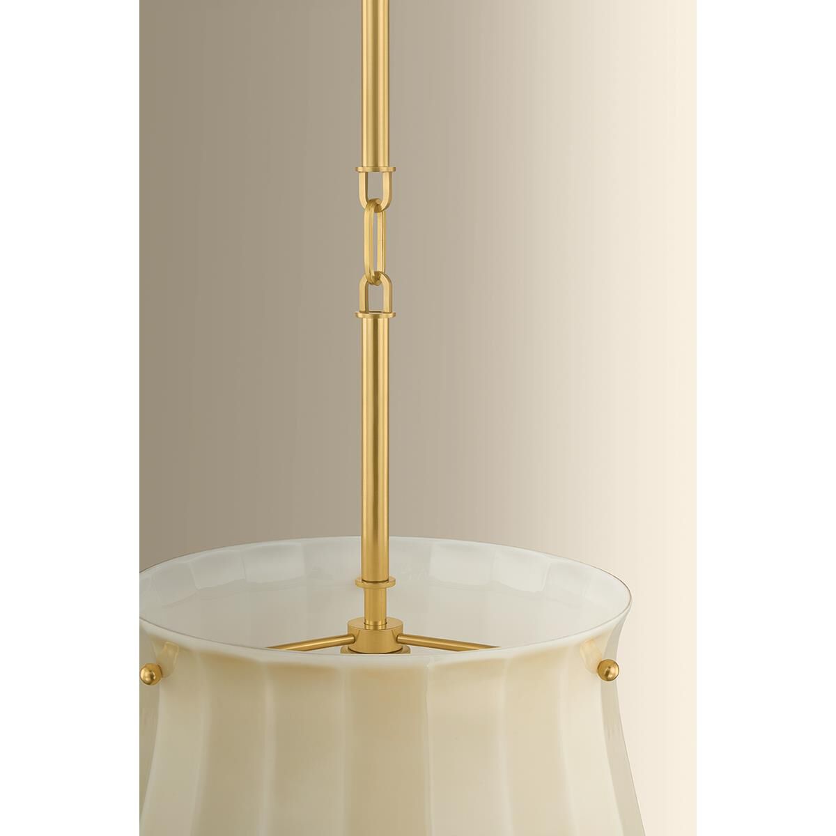 Shown in Aged Brass finish and Etched with Optic glass