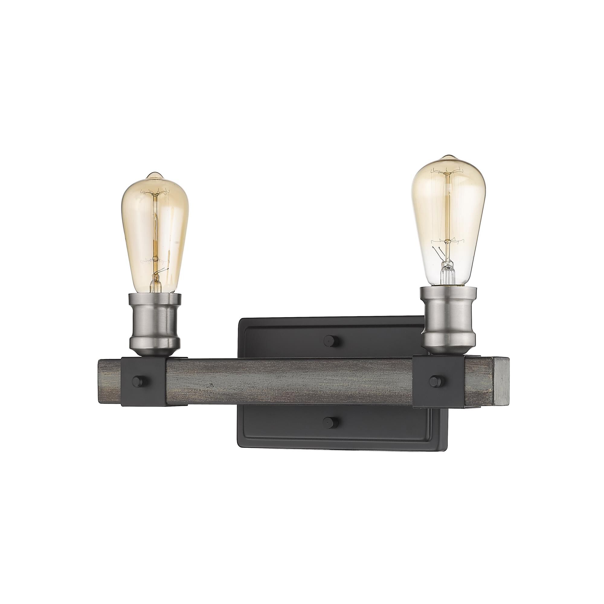 Shown in Ashen Barnboard finish and --- glass and --- shade