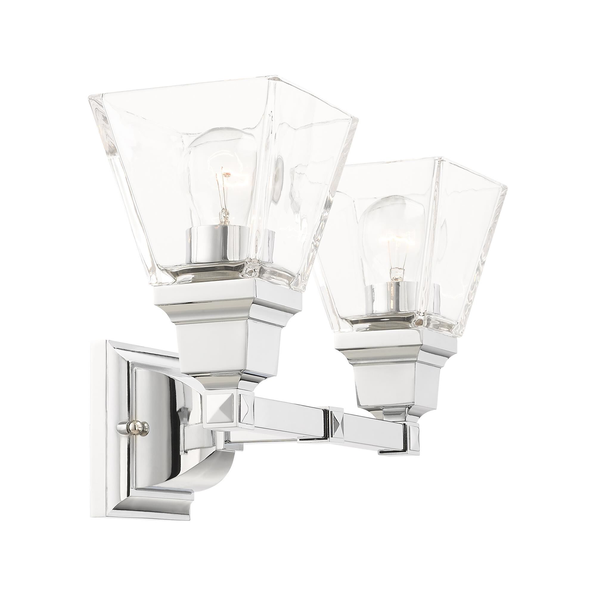 Shown in Polished Chrome finish and Clear glass and Clear Glass shade