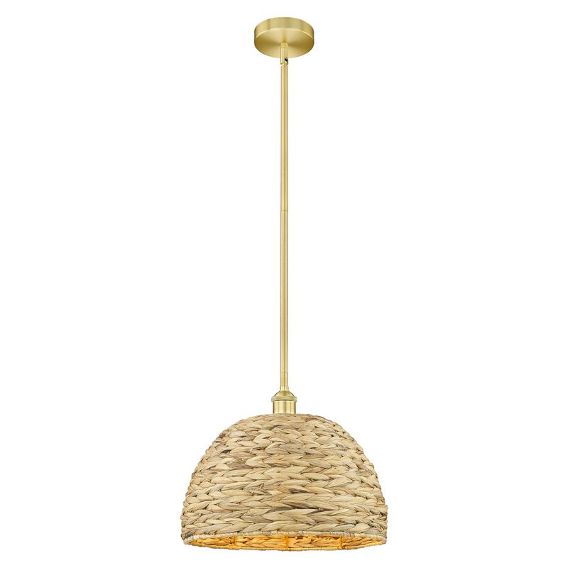 Bruno Marashlian Woven Rattan 16 Inch Large Pendant by Innovations Lighting