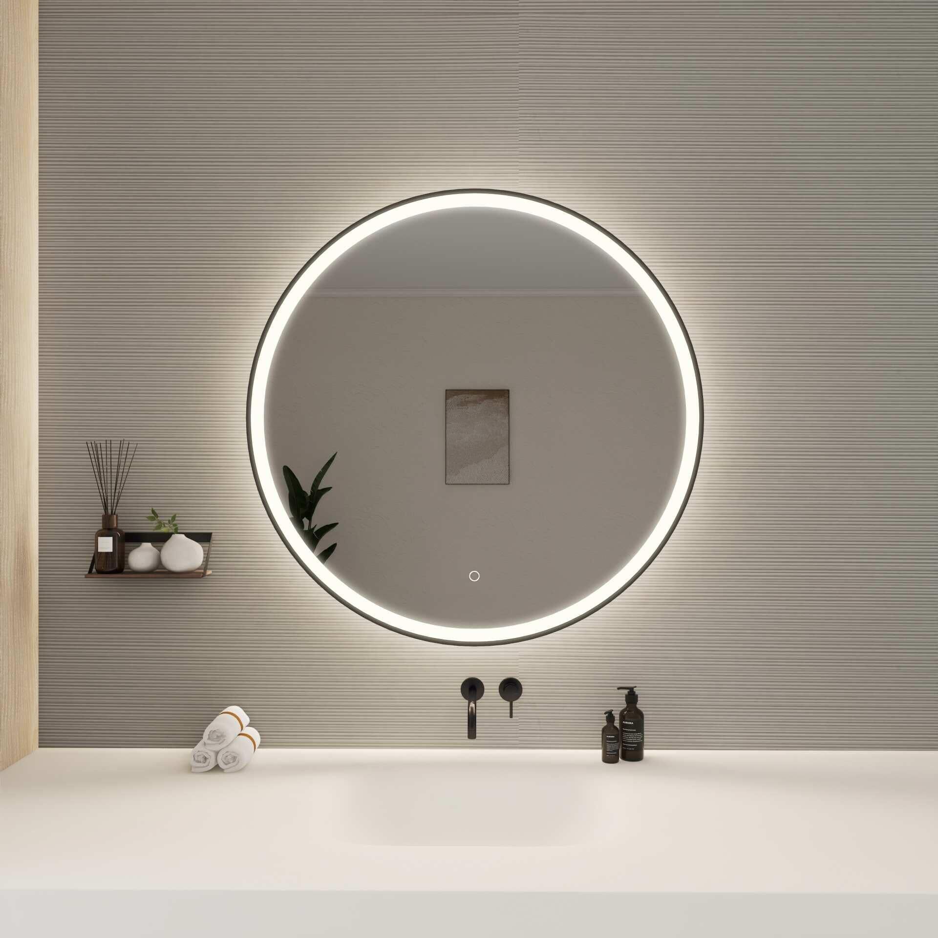 Harmoni 36 Inch Round LED Lighted Mirror by Elegant Decor