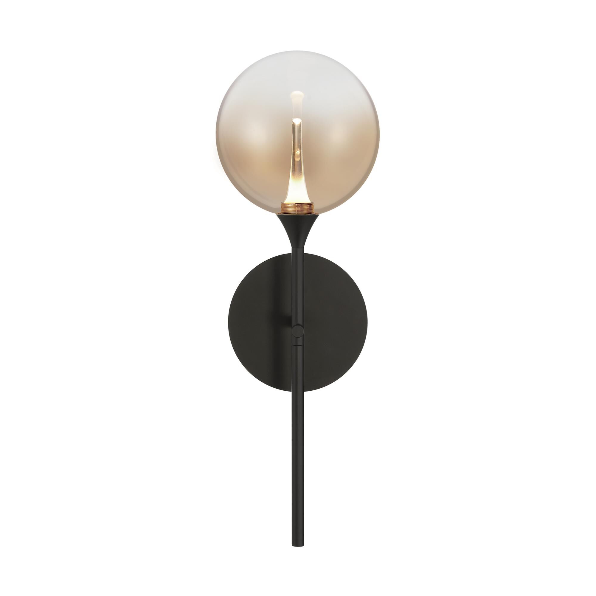 Shown in Black finish and Amber glass