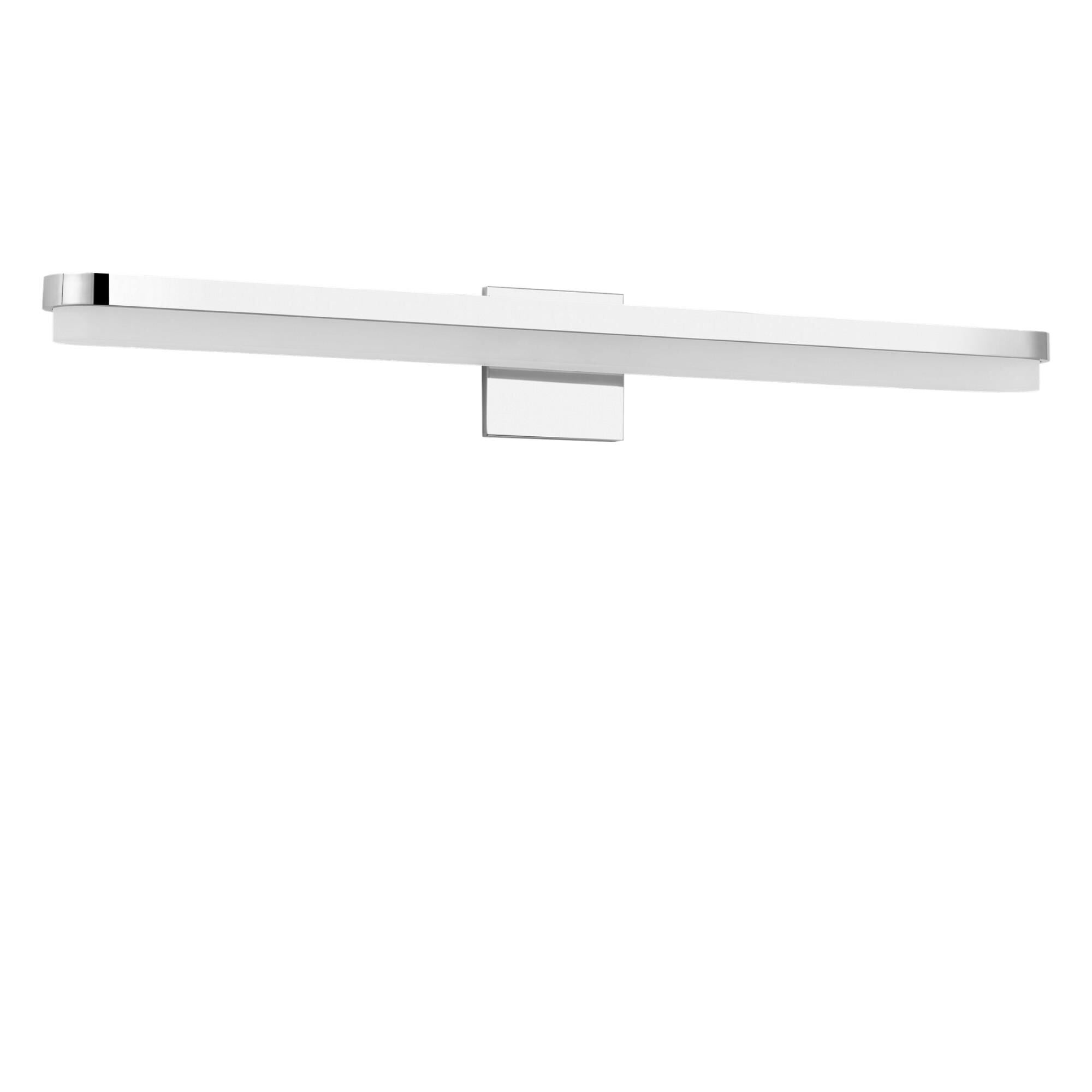 Shown in Chrome finish and Matte Frosted Acrylic Panels shade