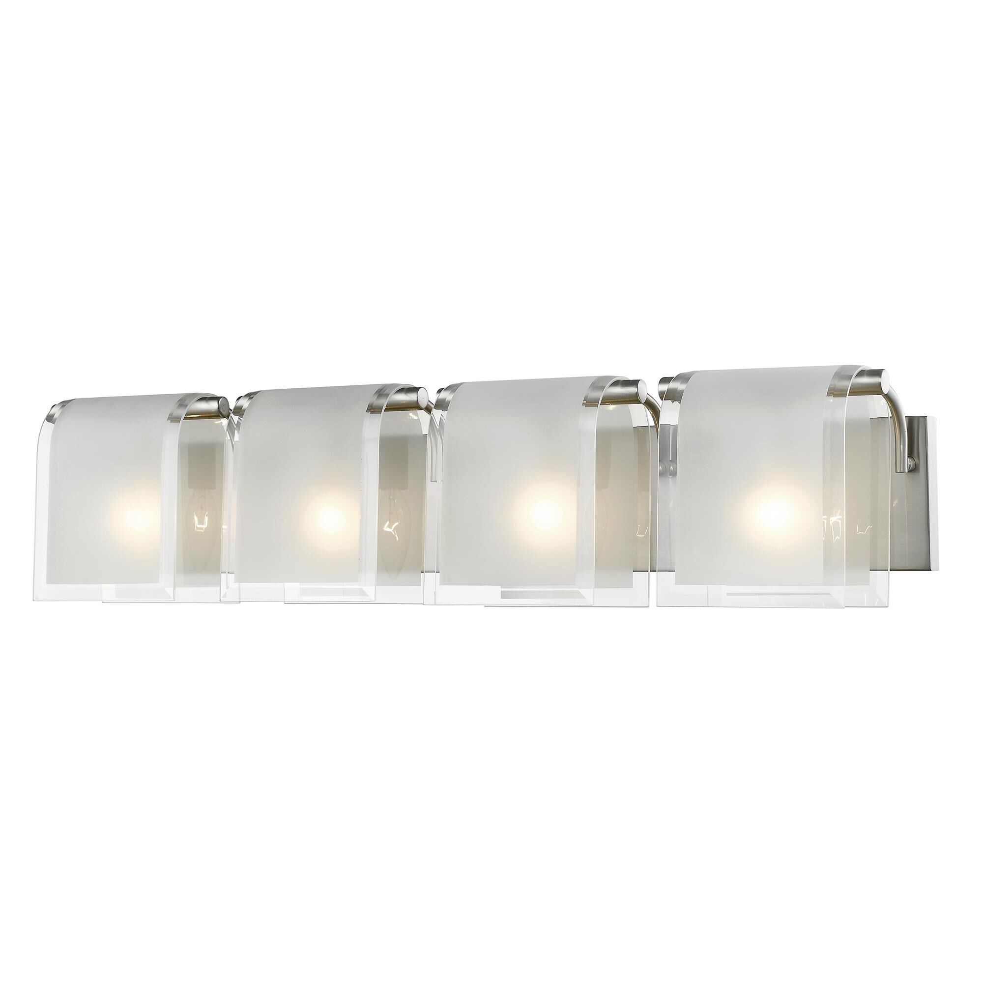 Shown in Brushed Nickel finish and Glass shade
