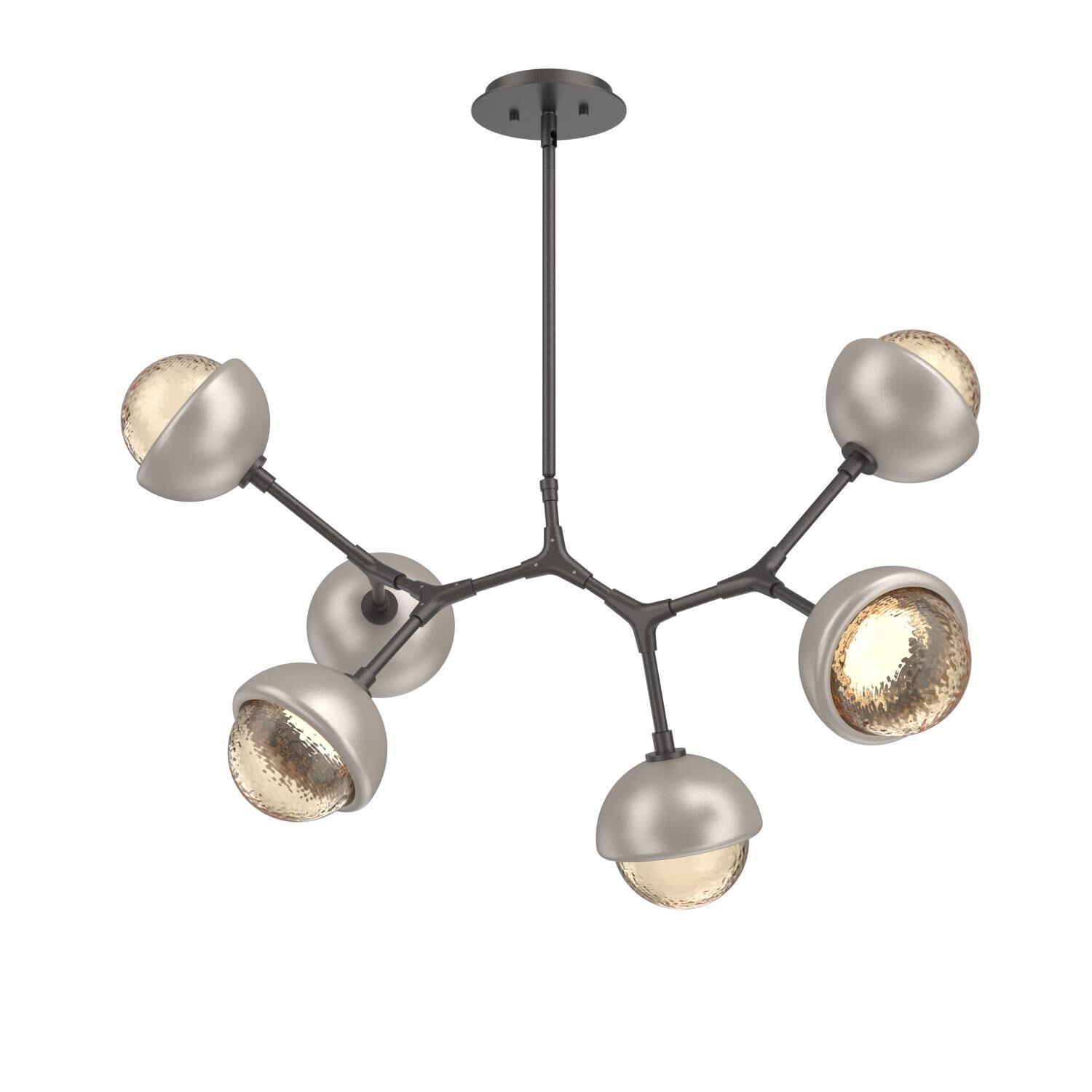 Shown in Graphite finish and Amber glass and Beige Silver accent