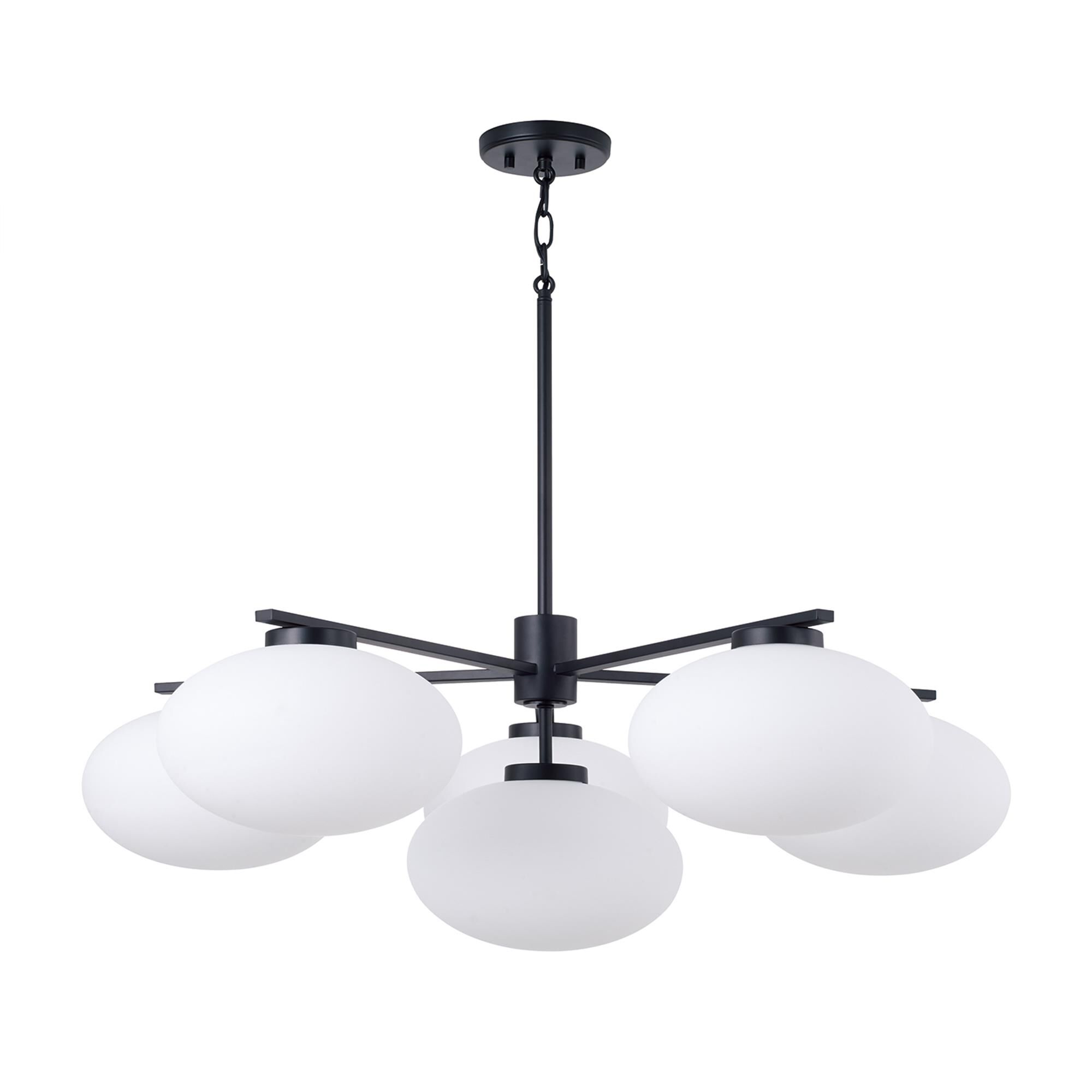 Shown in Matte Black finish and Soft White glass
