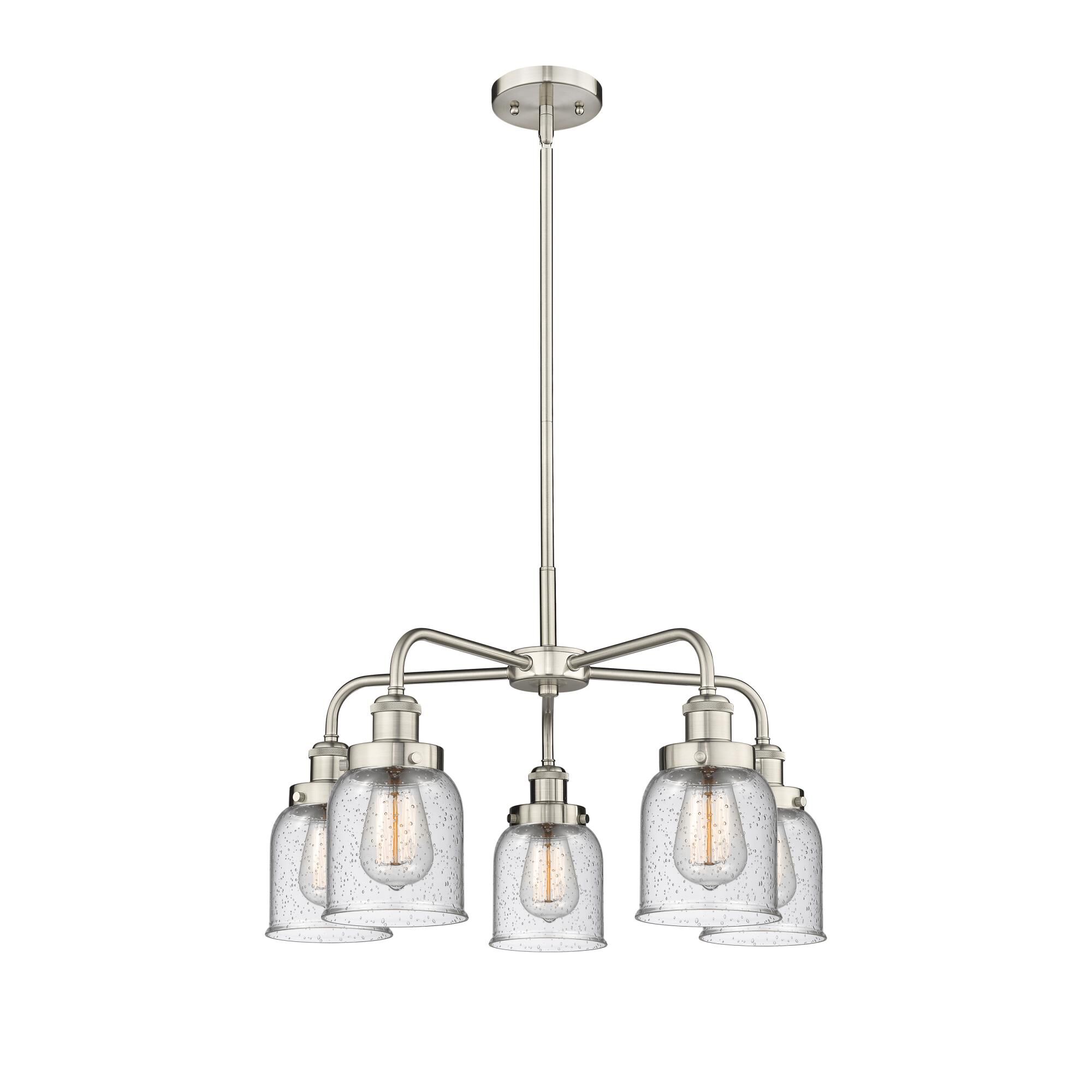 Shown in Satin Nickel finish and Seedy glass