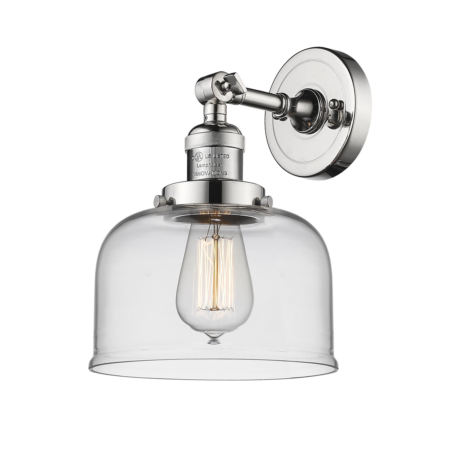 Shown in Polished Nickel finish and Clear glass