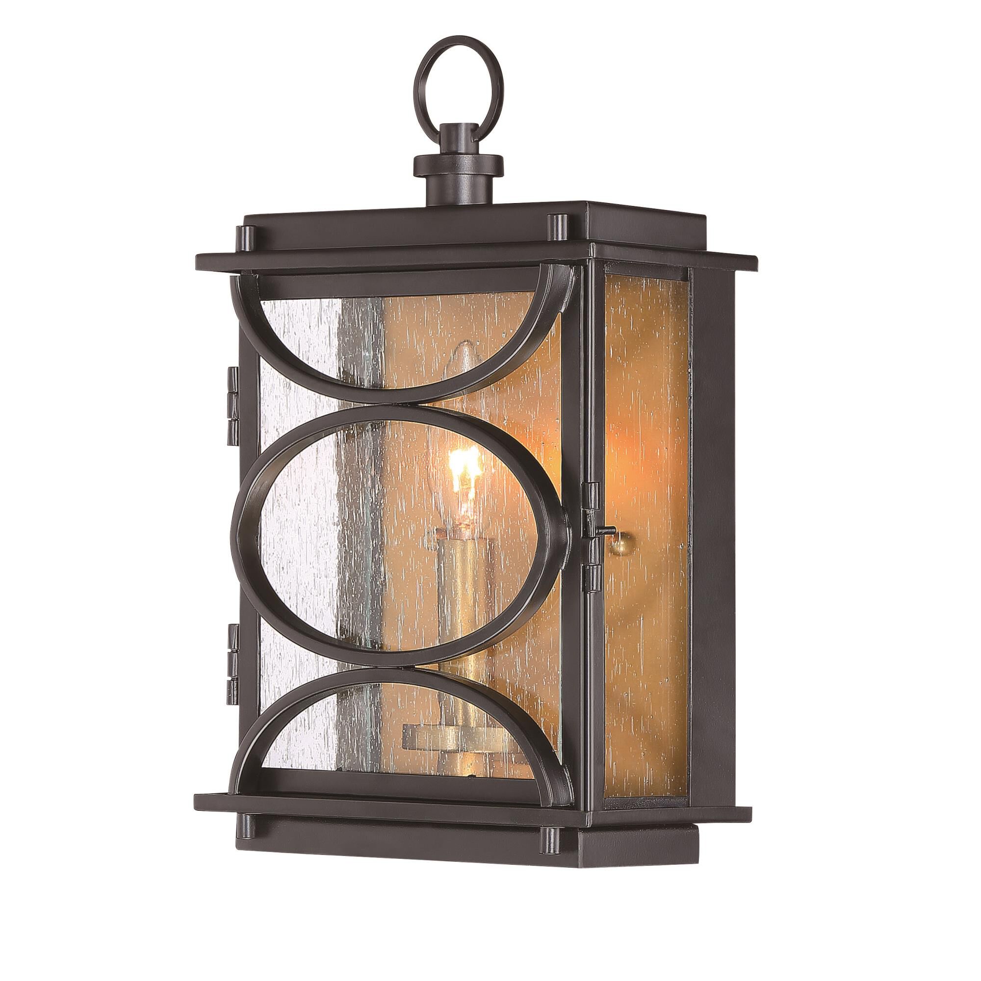 Shown in Midnight/Patina Aged Brass finish and Clear Seeded glass and Glass shade
