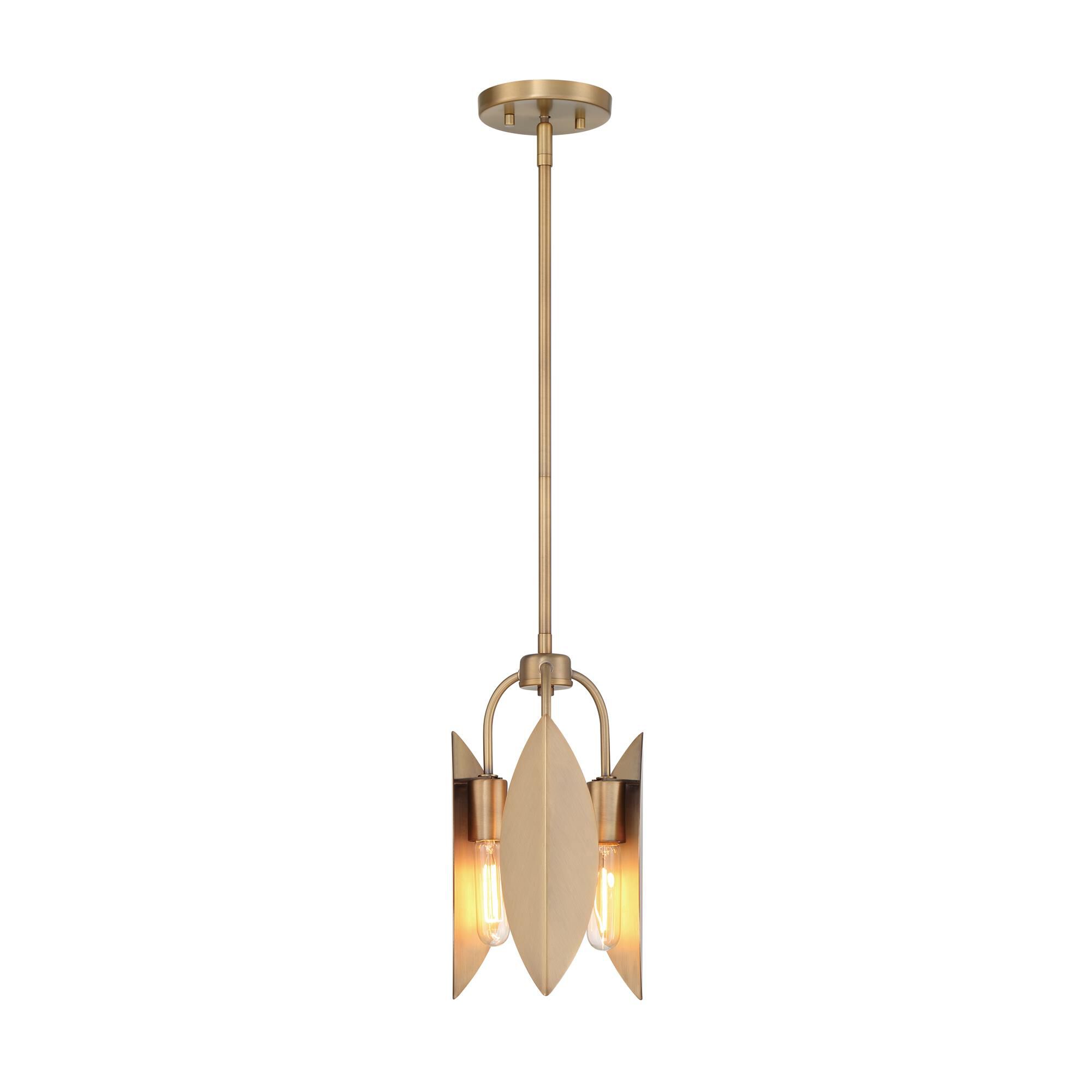 Shown in Old Satin Brass finish and Metal shade