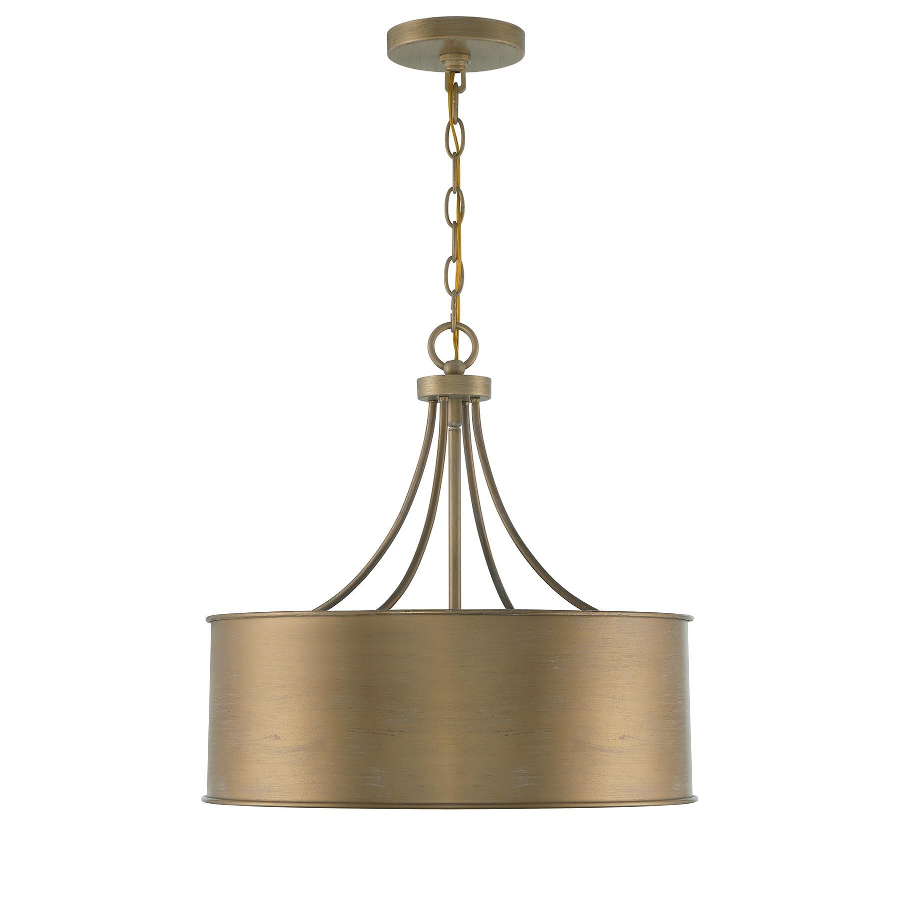 Shown in Brushed Gold finish and Metal shade
